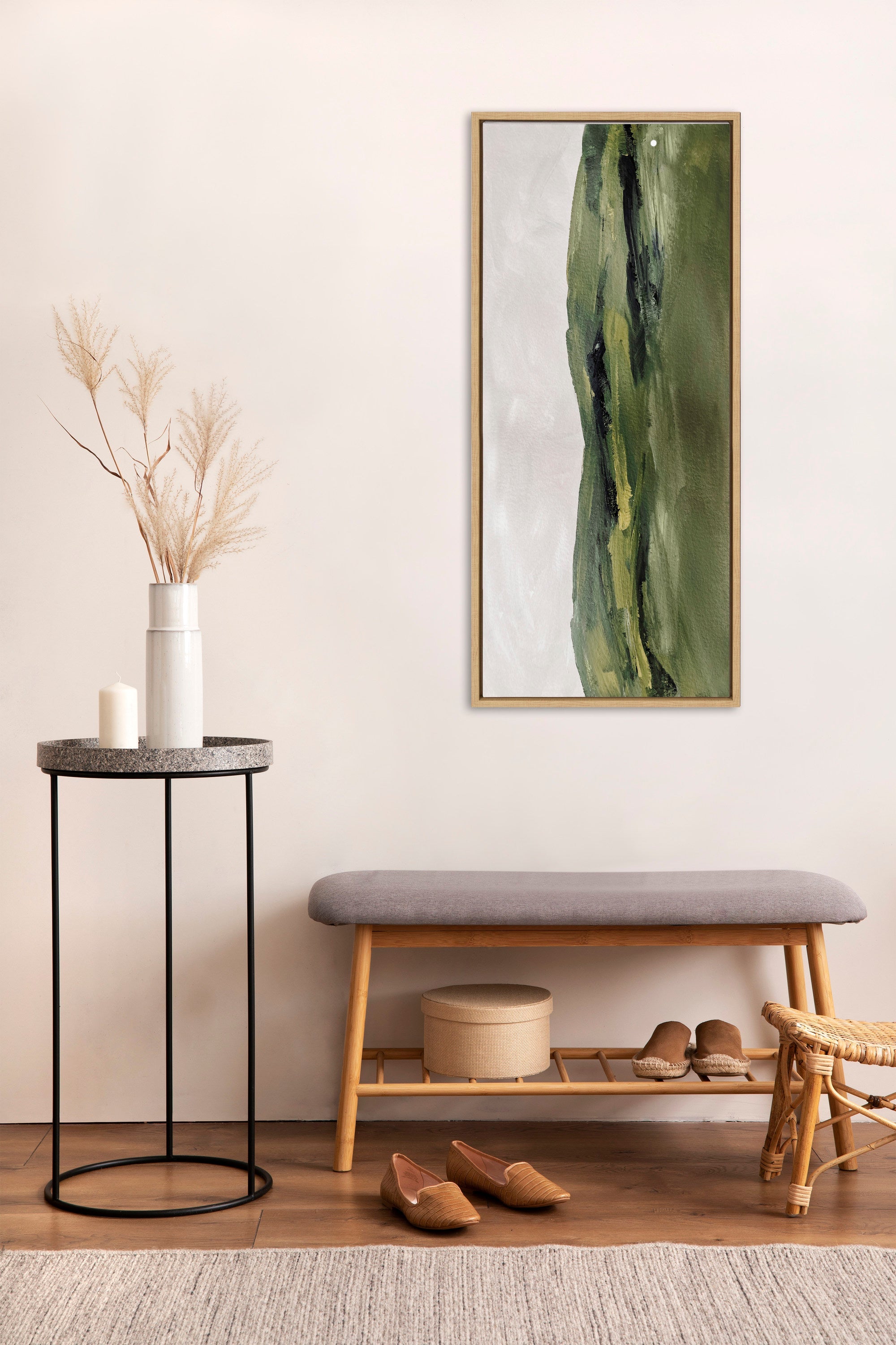 Sylvie Green Mountain Landscape Framed Canvas by Amy Lighthall
