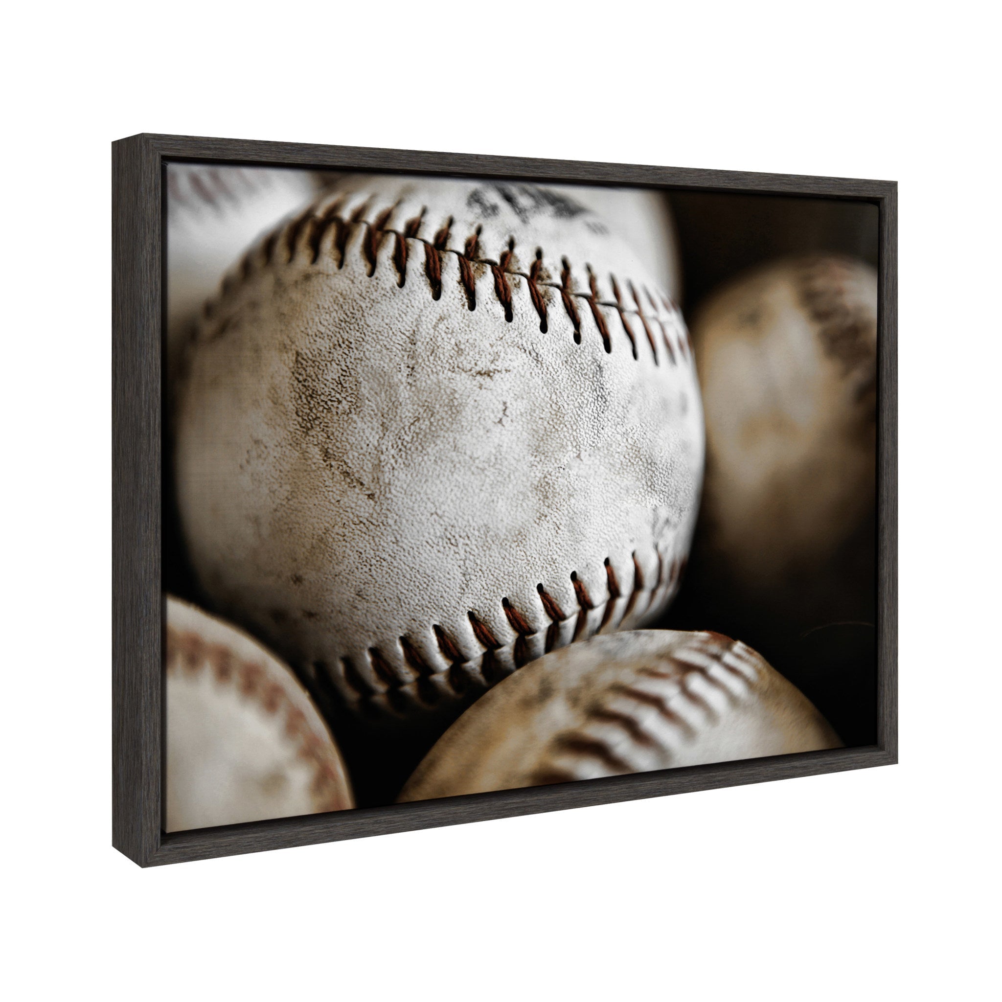 Sylvie Softball Close Up Framed Canvas by kateandlaurel - product image 2 for Resin Society
