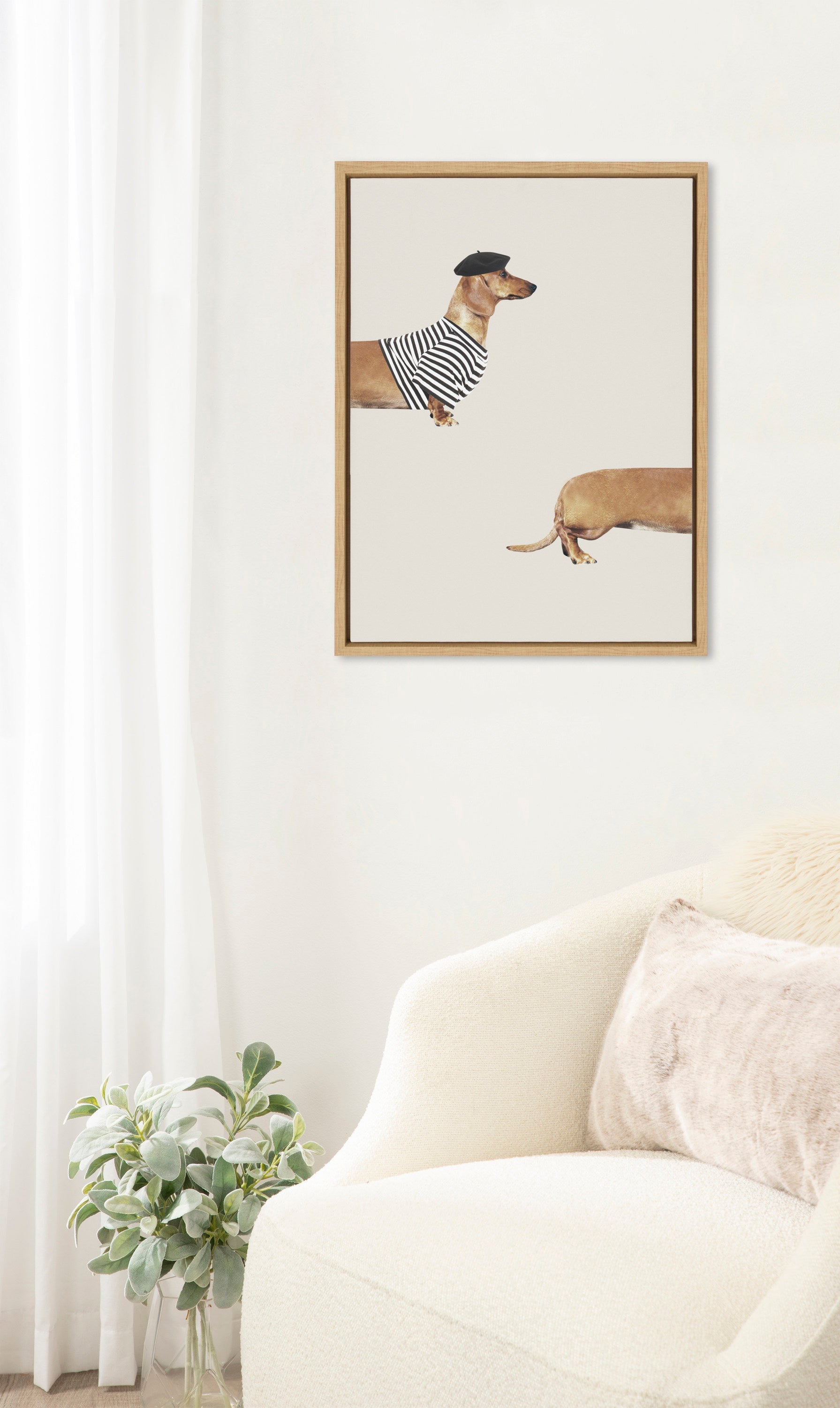 Sylvie Long Dog Framed Canvas by July Art Prints