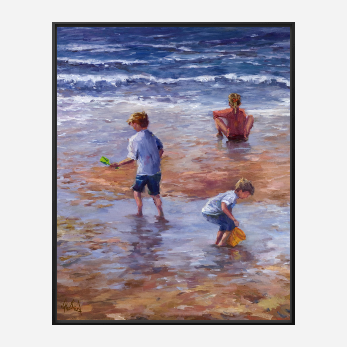 Beach Play Artist Enhanced Canvas Print by John Beard Collection - product image 5 for Resin Society