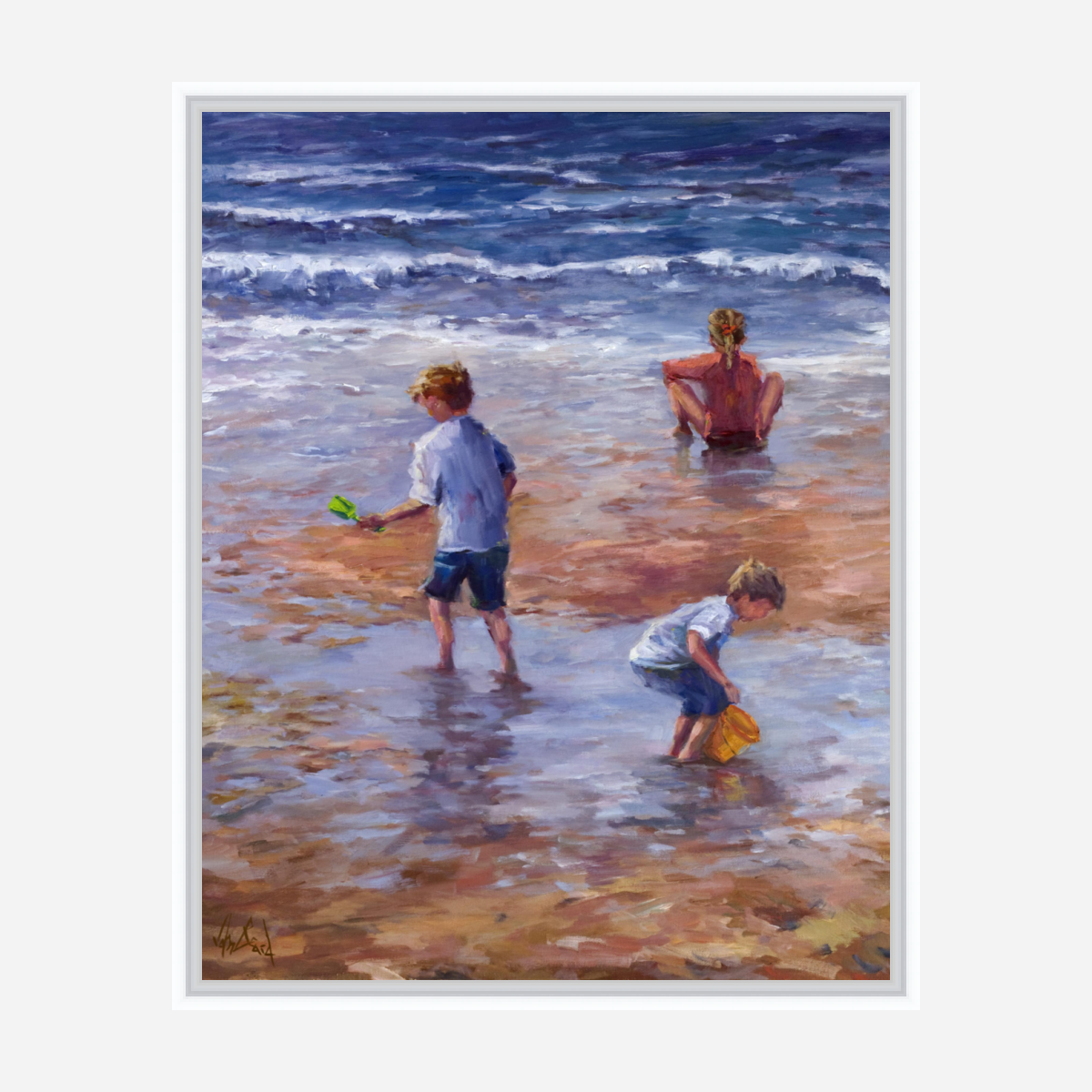 Beach Play Artist Enhanced Canvas Print by John Beard Collection - product image 6 for Resin Society