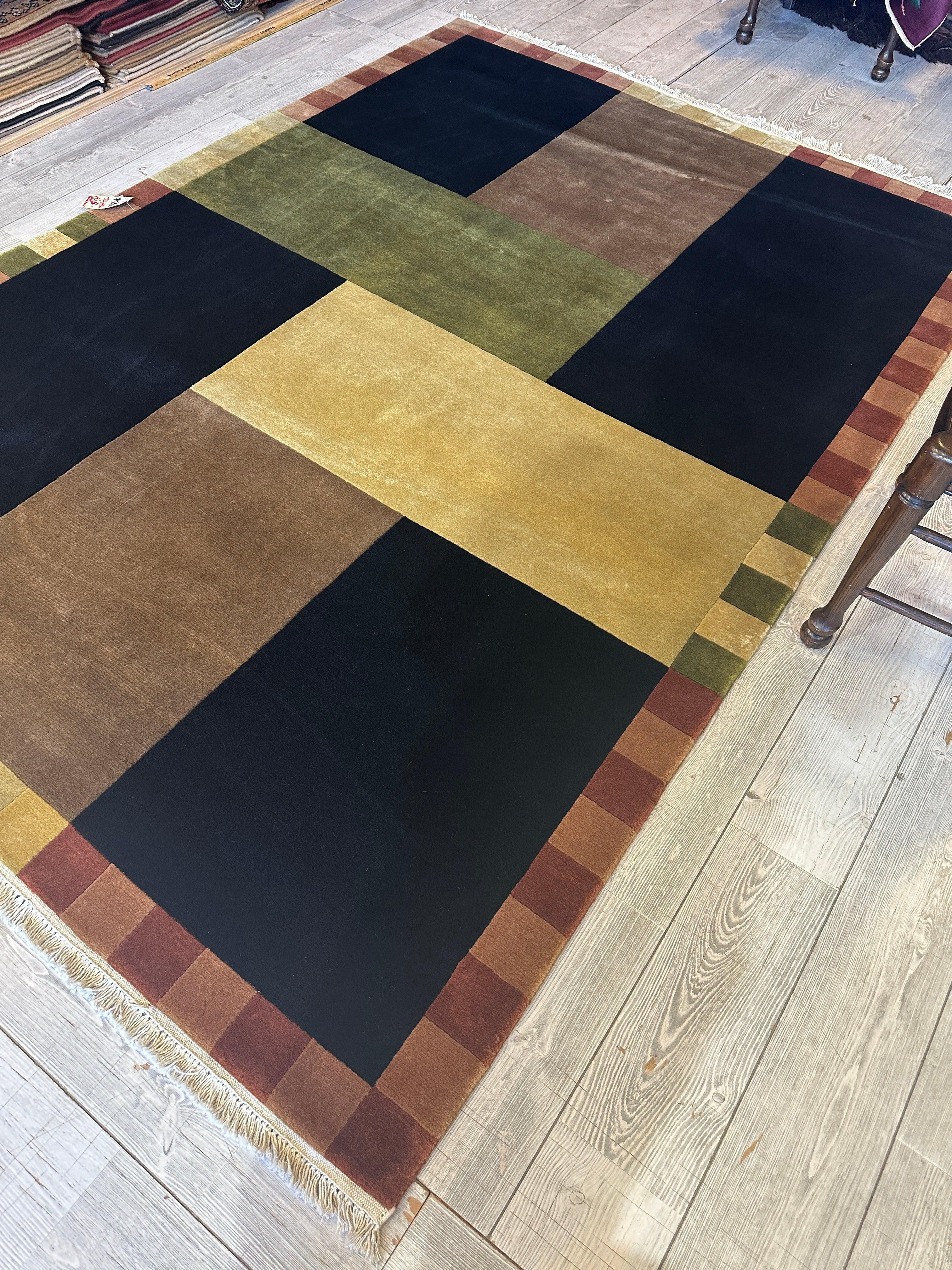 Beautifull Hand Knotted Abstract Area Rug 6’ x 9’ by Rugistan - product image 3 for Resin Society