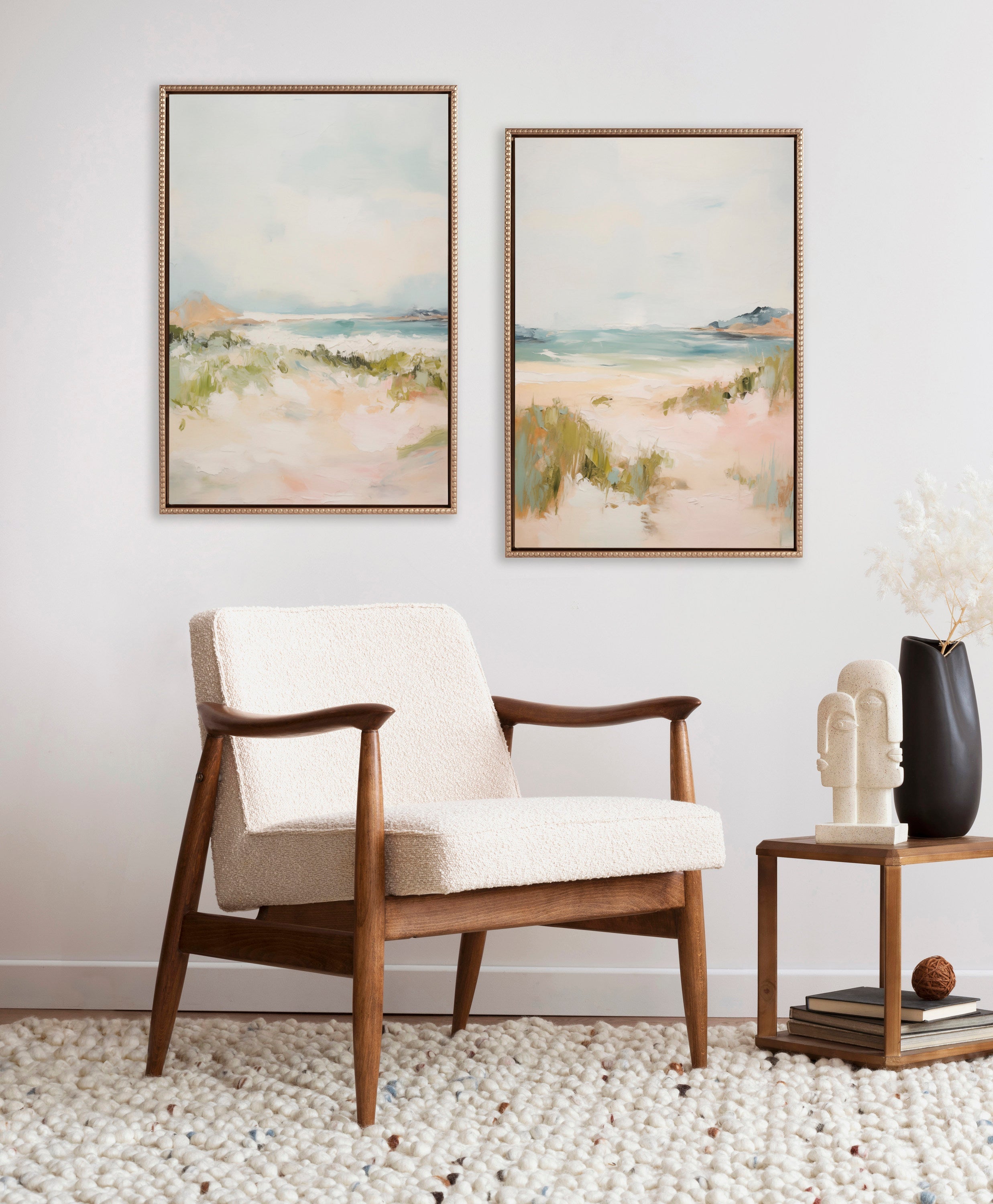Sylvie Beaded Tranquil Landscape III and V Framed Canvas Art Set by Amy Lighthall