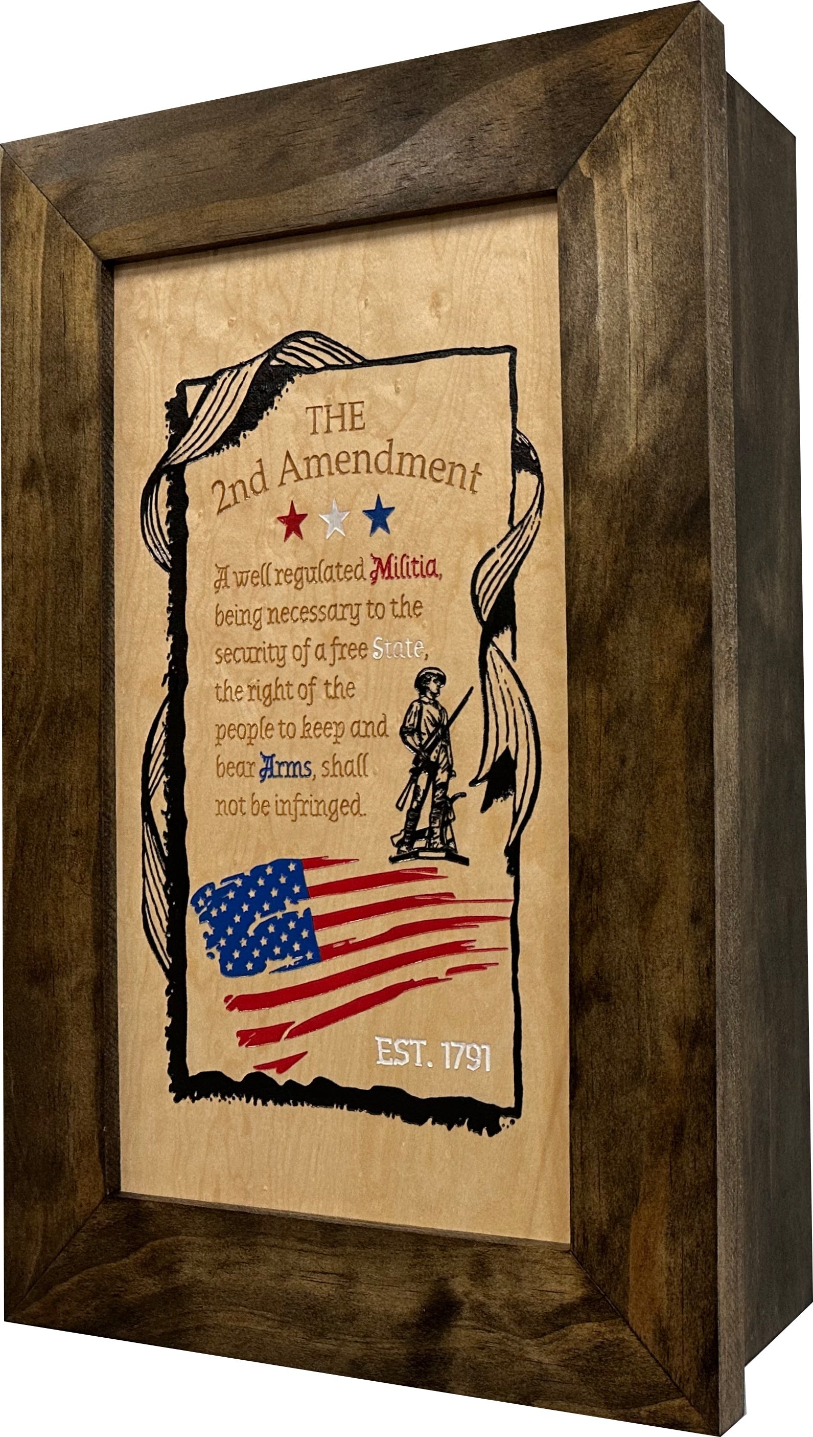 2nd Amendment Gun Safe - Wall Mounted Decorative Secure Gun Cabinet by Bellewood Designs - product image 8 for Resin Society