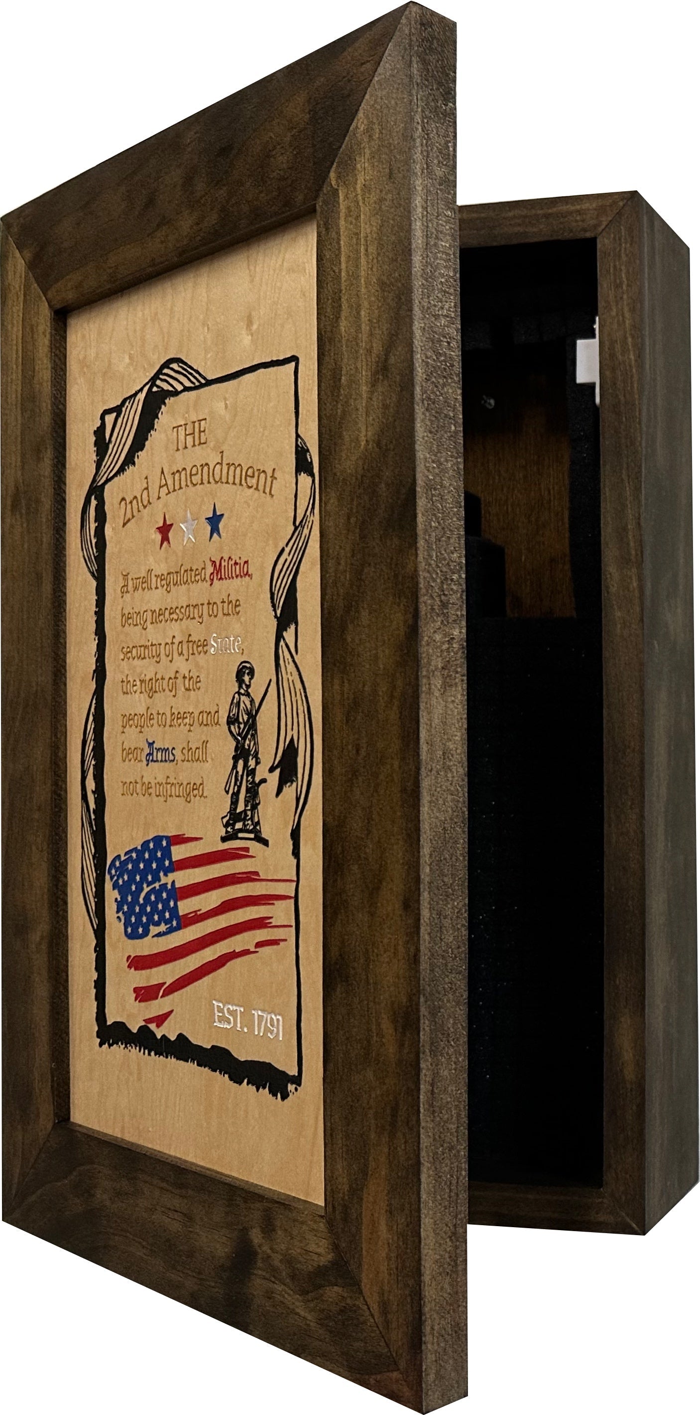 2nd Amendment Gun Safe - Wall Mounted Decorative Secure Gun Cabinet by Bellewood Designs - product image 5 for Resin Society