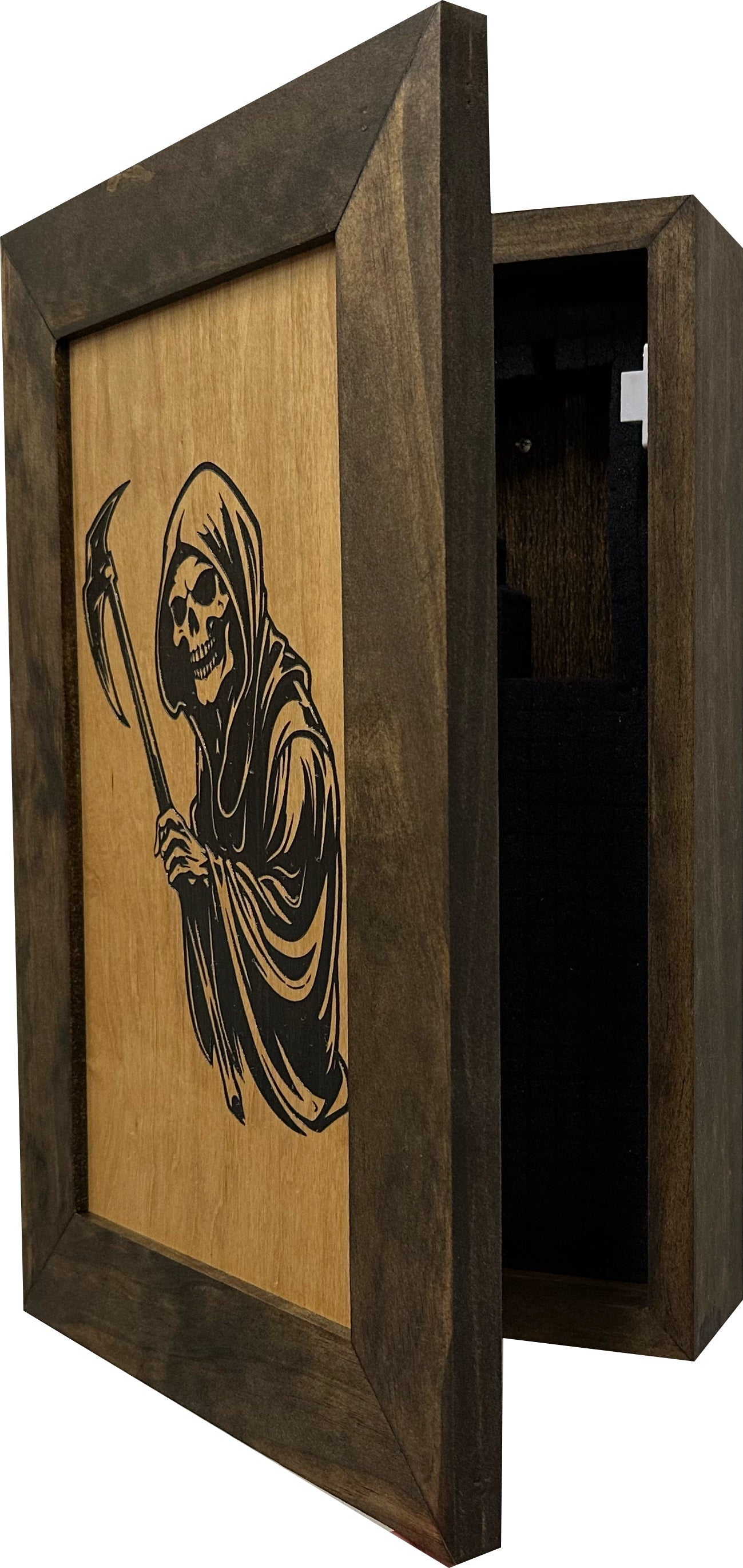 Grim Reaper Hidden Gun Safe Concealment Shelf Concealed Furniture by Bellewood Designs - product image 12 for Resin Society