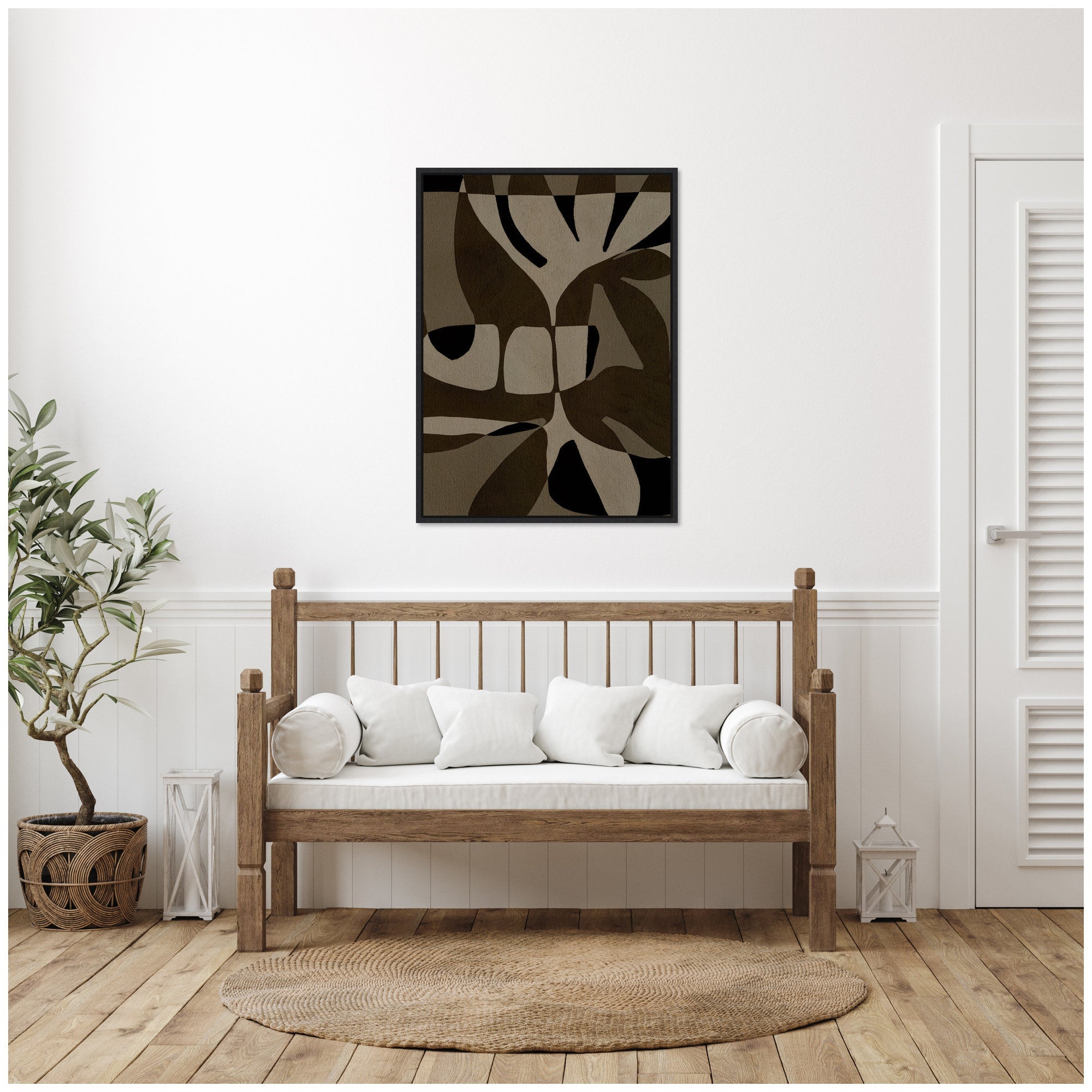 Sylvie Contour 2 Framed Canvas by Shatha Al Dafai