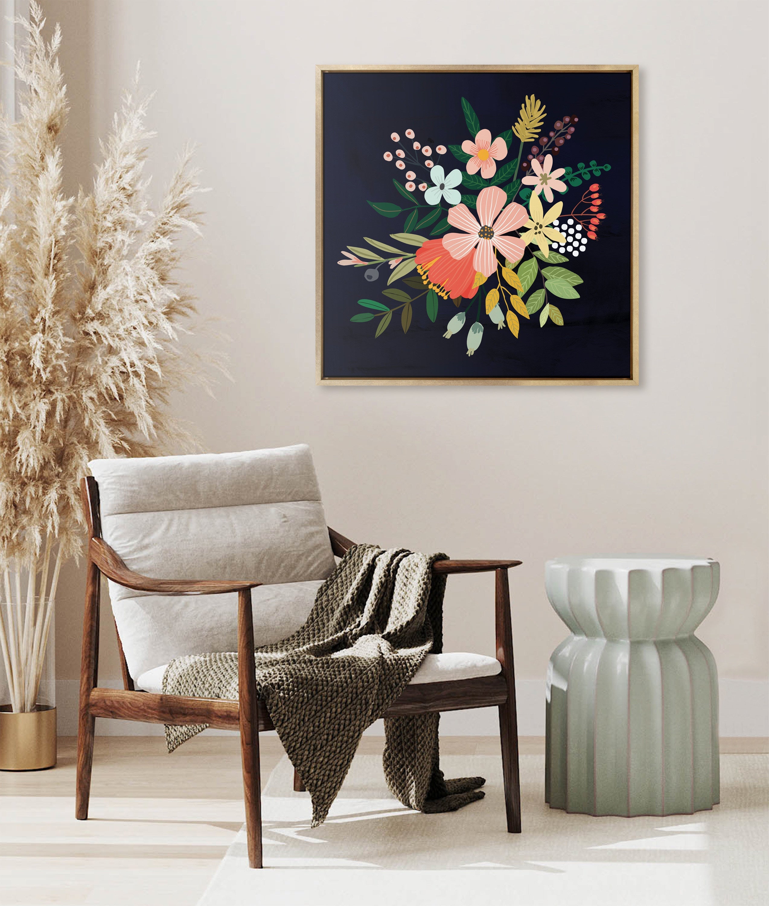 Sylvie Floralis C Framed Canvas by kateandlaurel - product image 10 for Resin Society