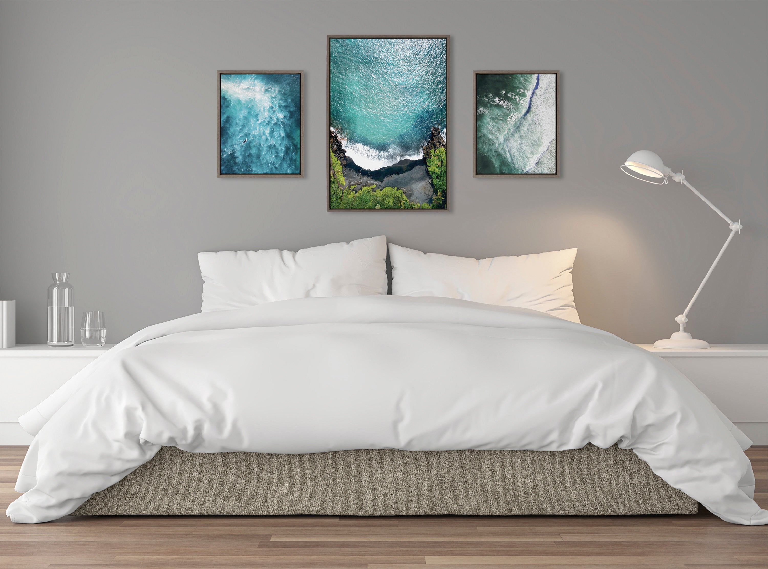 Sylvie Maui Black Sands Beach Framed Canvas Set by Rachel Bolgov