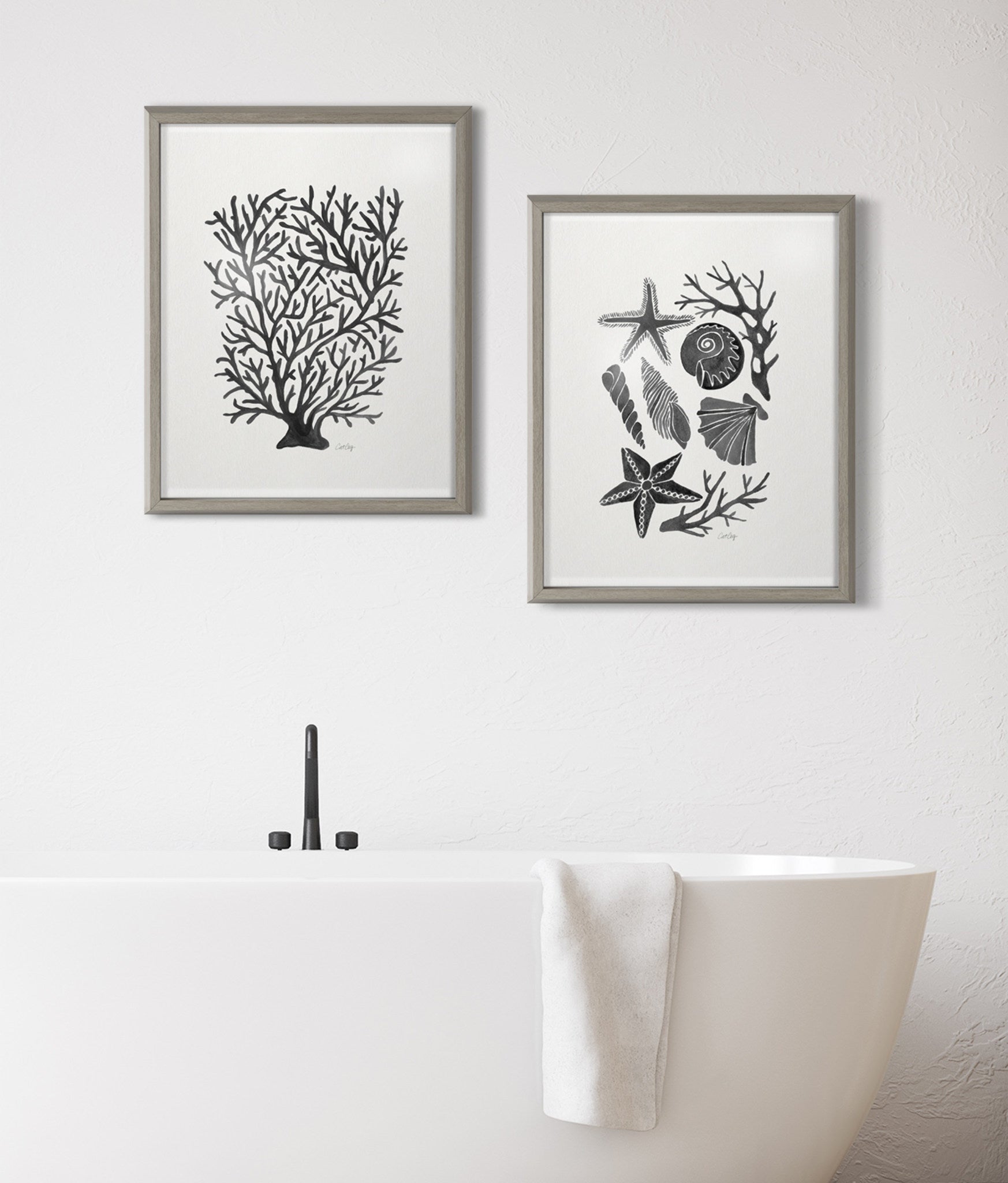 Blake Seashells Black Framed Printed Glass by Cat Coquillette by kateandlaurel - product image 7 for Resin Society
