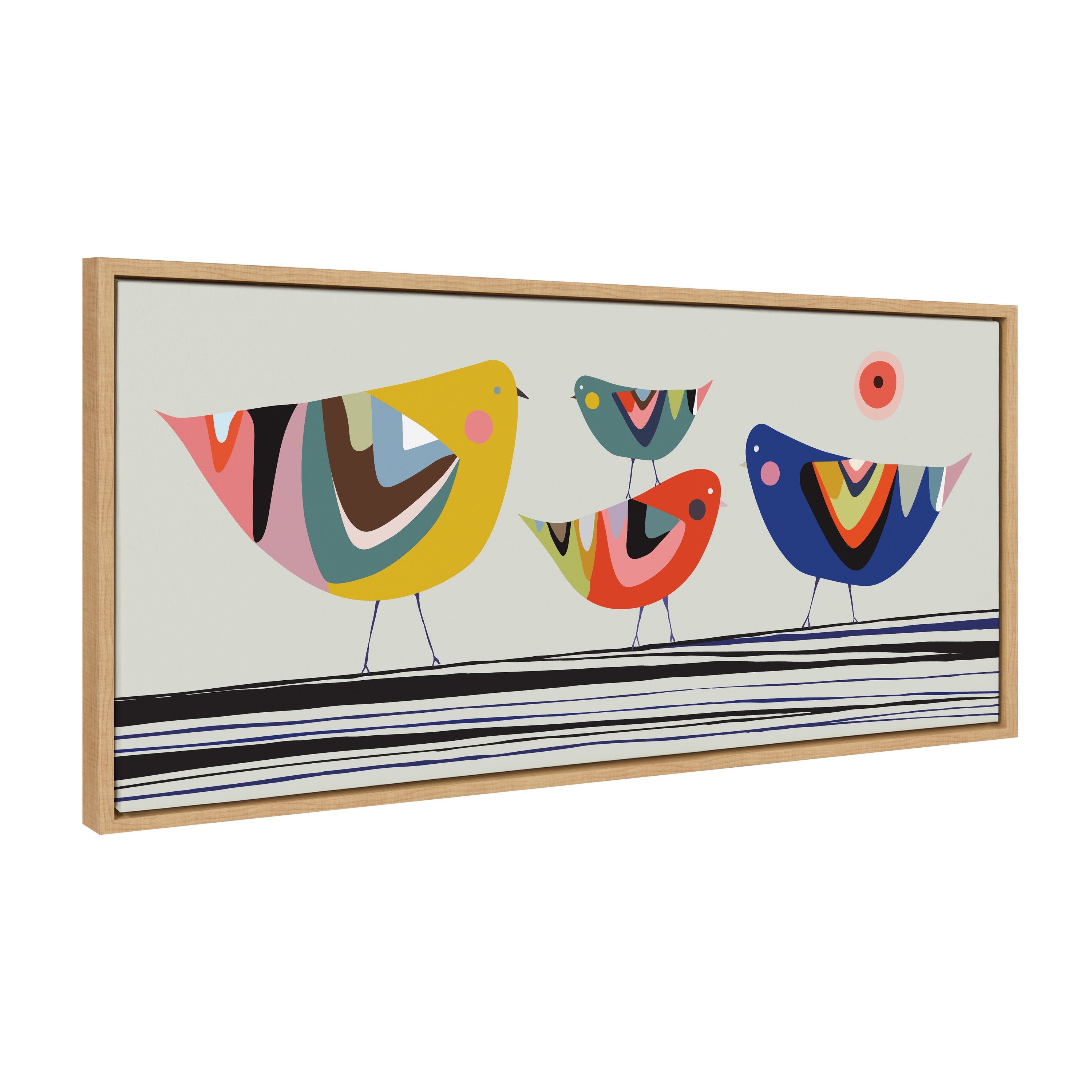 Sylvie Family Tree 4 Birds Framed Canvas by kateandlaurel - product image 8 for Resin Society