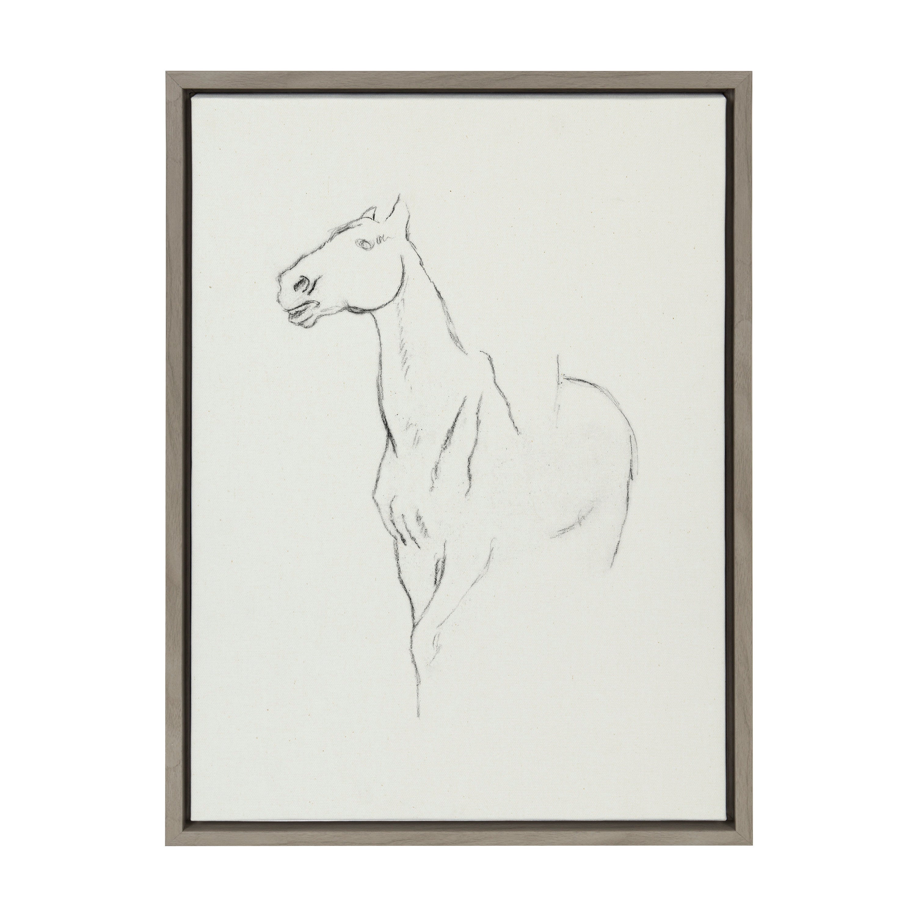 Sylvie Edgar Degas Horse Turned Three Quarters 1880 BW Framed Canvas by by kateandlaurel - product image 8 for Resin Society