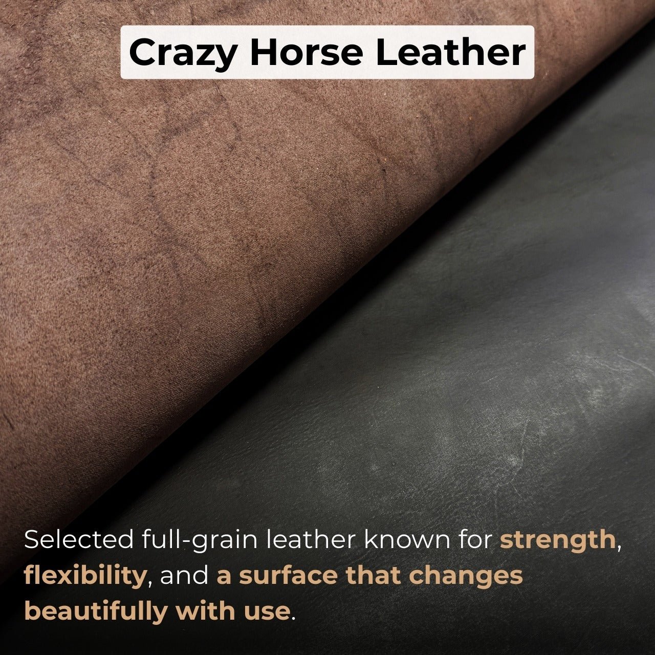 Black leather work apron with adjustable straps and large front pockets