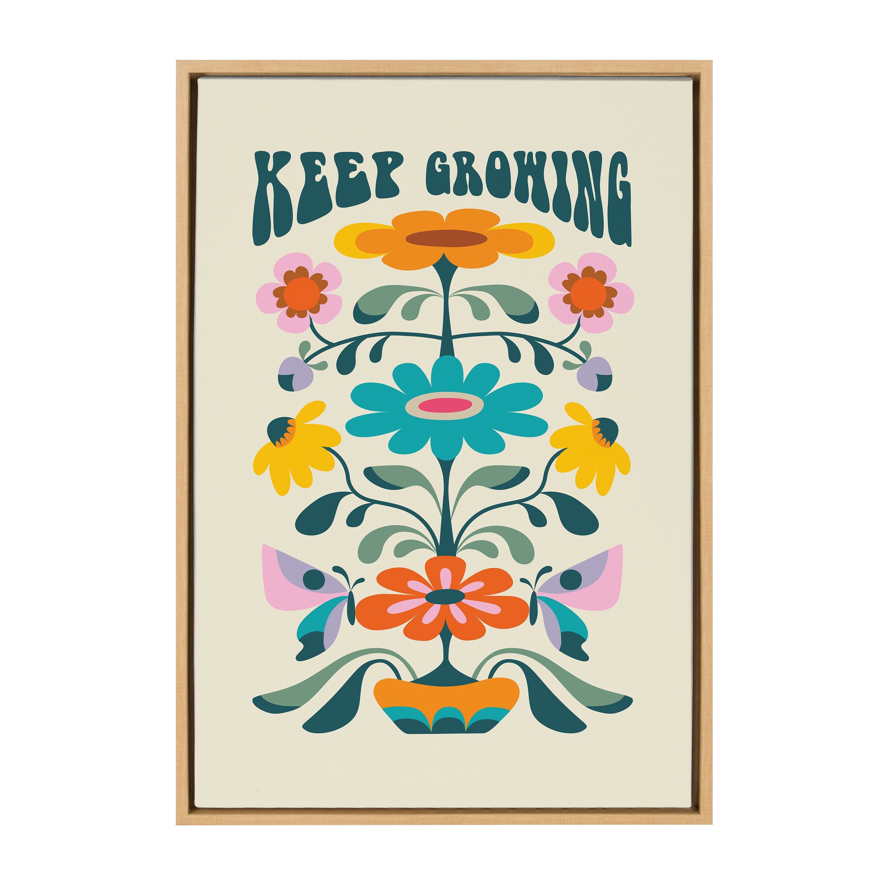 Sylvie Keep Growing Framed Canvas by kateandlaurel - product image 7 for Resin Society