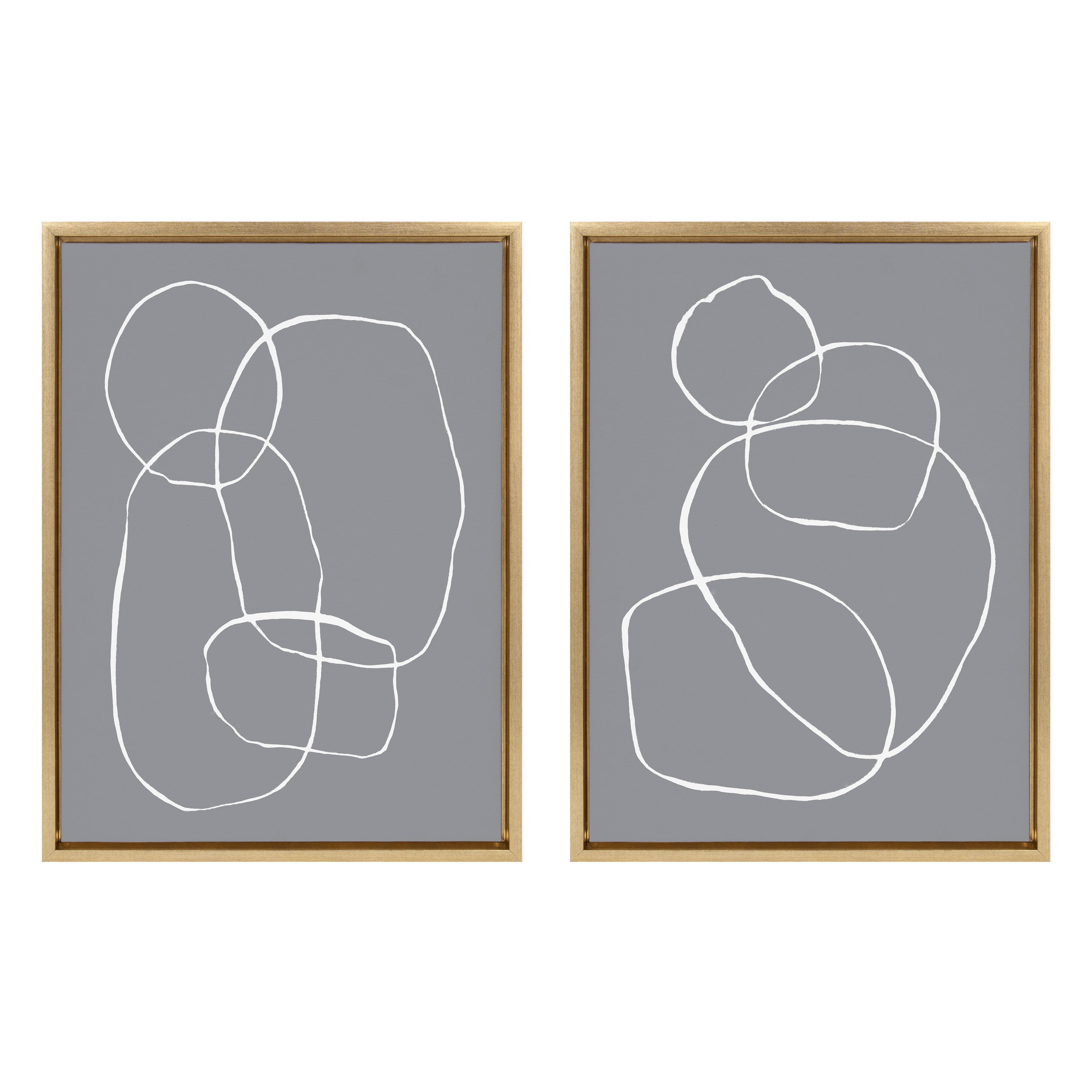 Sylvie Gray Going in Circles Framed Canvas Set by kateandlaurel - product image 10 for Resin Society