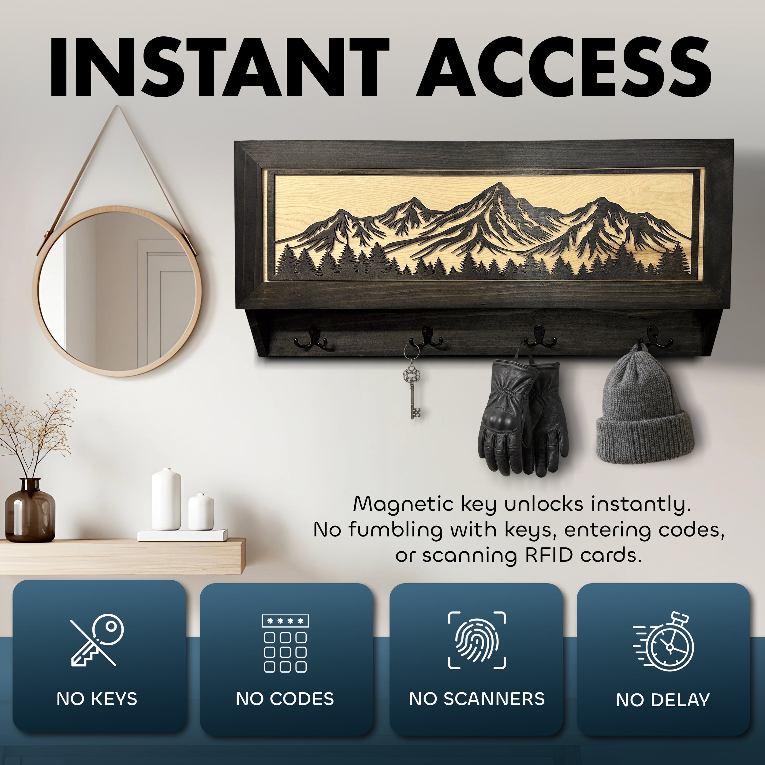 Mountain Scene Concealed Gun Storage Coat, Key, Bag Storage by Bellewood Designs - product image 4 for Resin Society