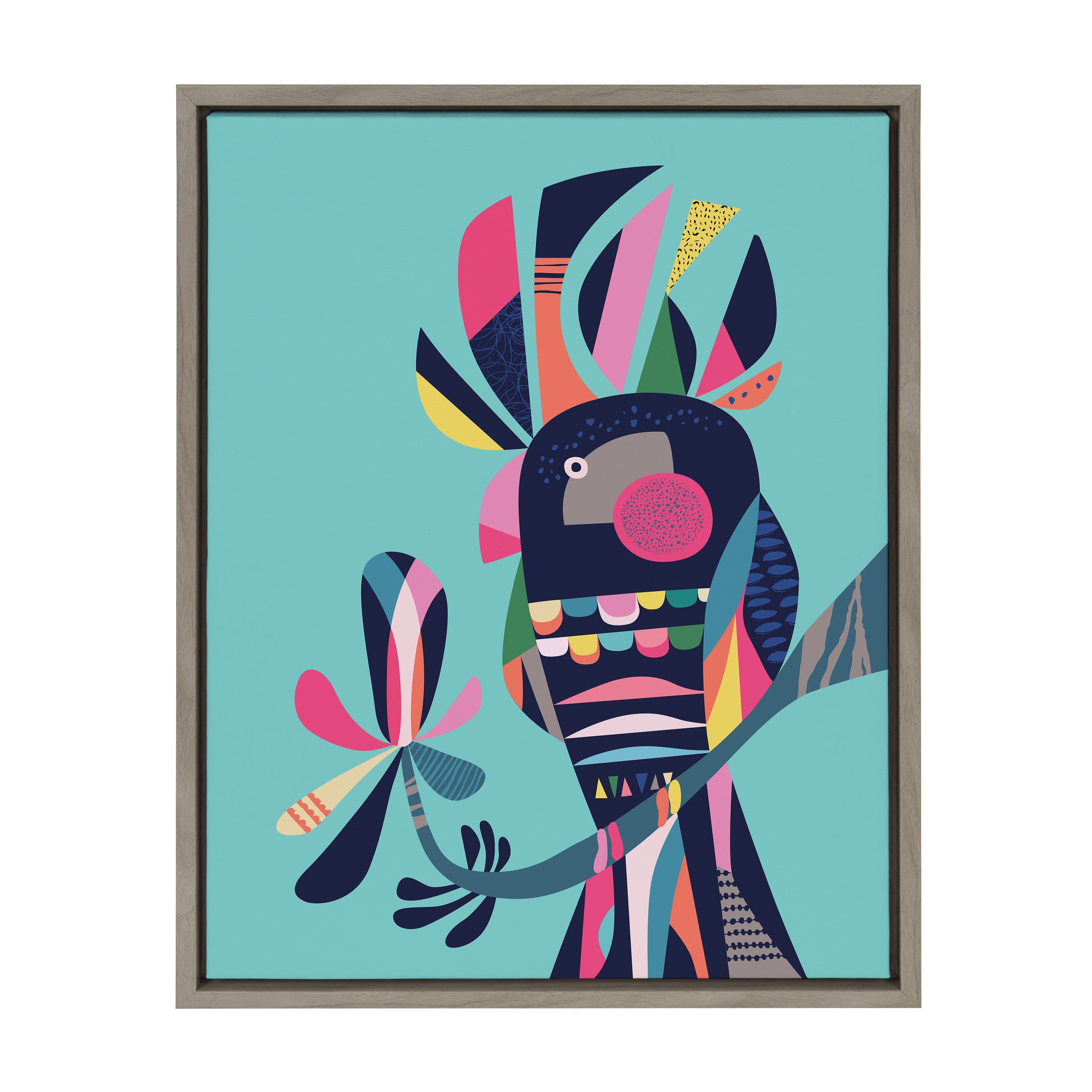 Sylvie Cockatoo Framed Canvas by kateandlaurel - main product image for Resin Society