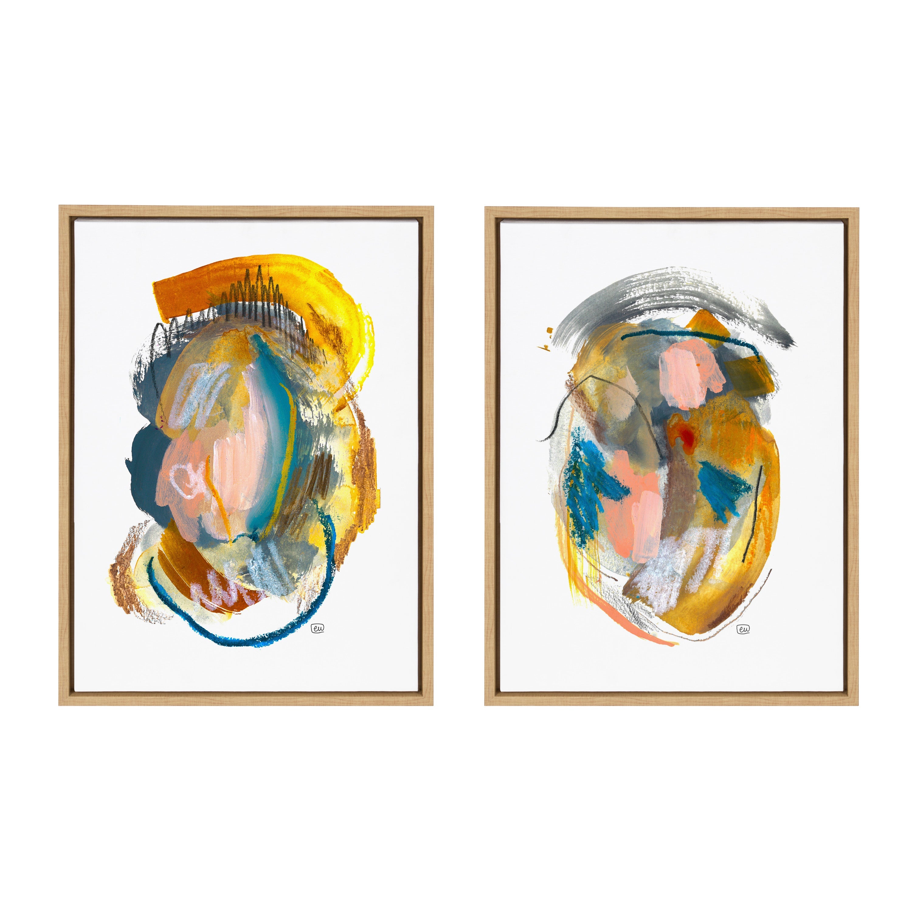 Sylvie Changes No 1 and 2 Framed Canvas Art Set by Erika Wynn
