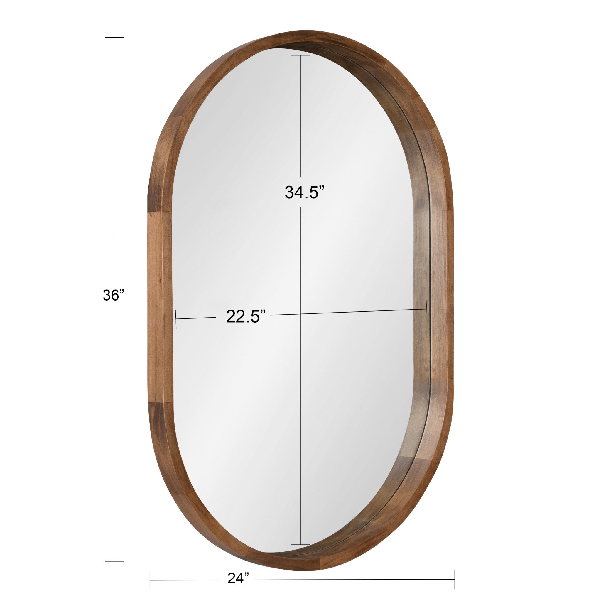 Hutton Wood Framed Capsule Mirror by kateandlaurel - product image 2 for Resin Society
