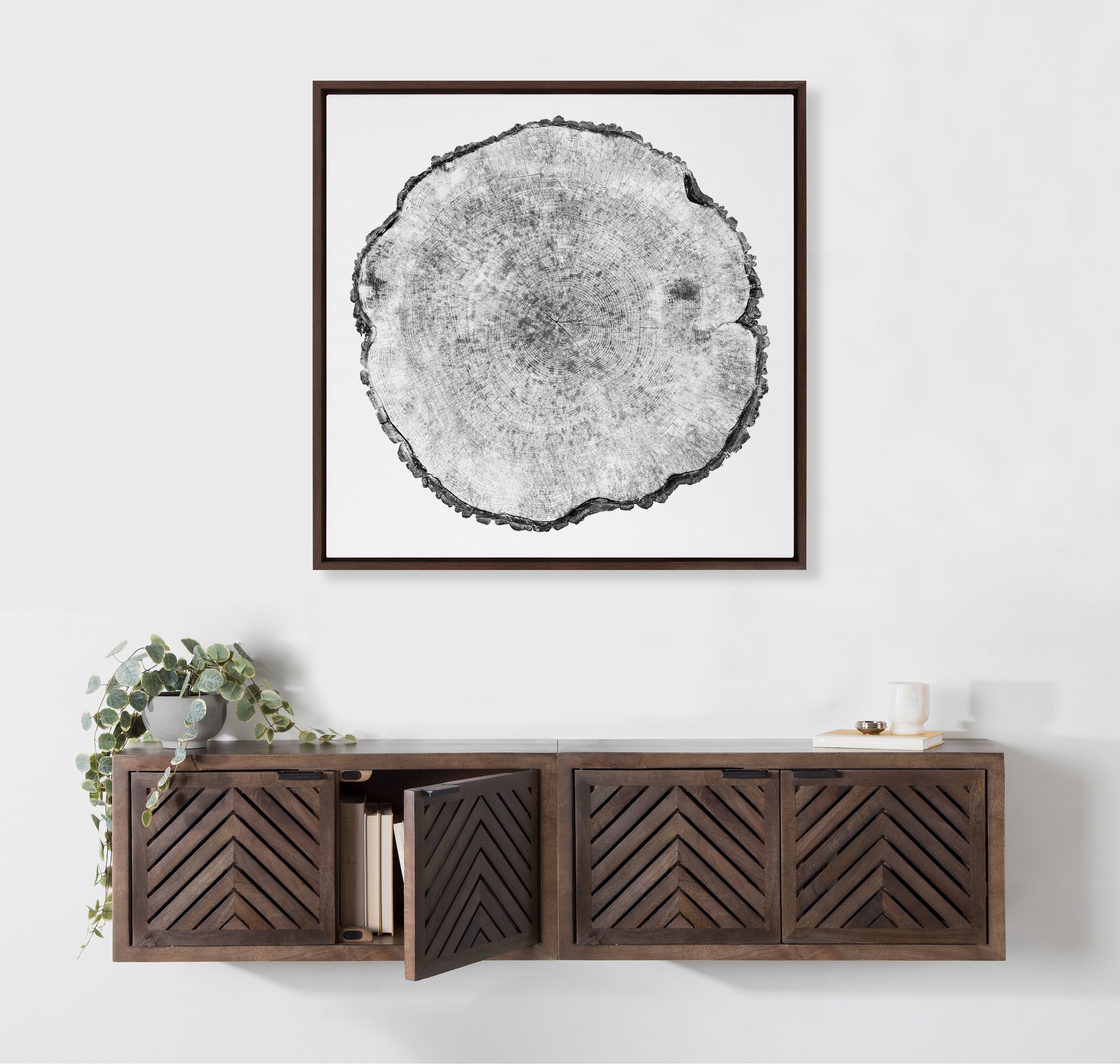 Sylvie Tree Rings Framed Canvas by kateandlaurel - product image 11 for Resin Society
