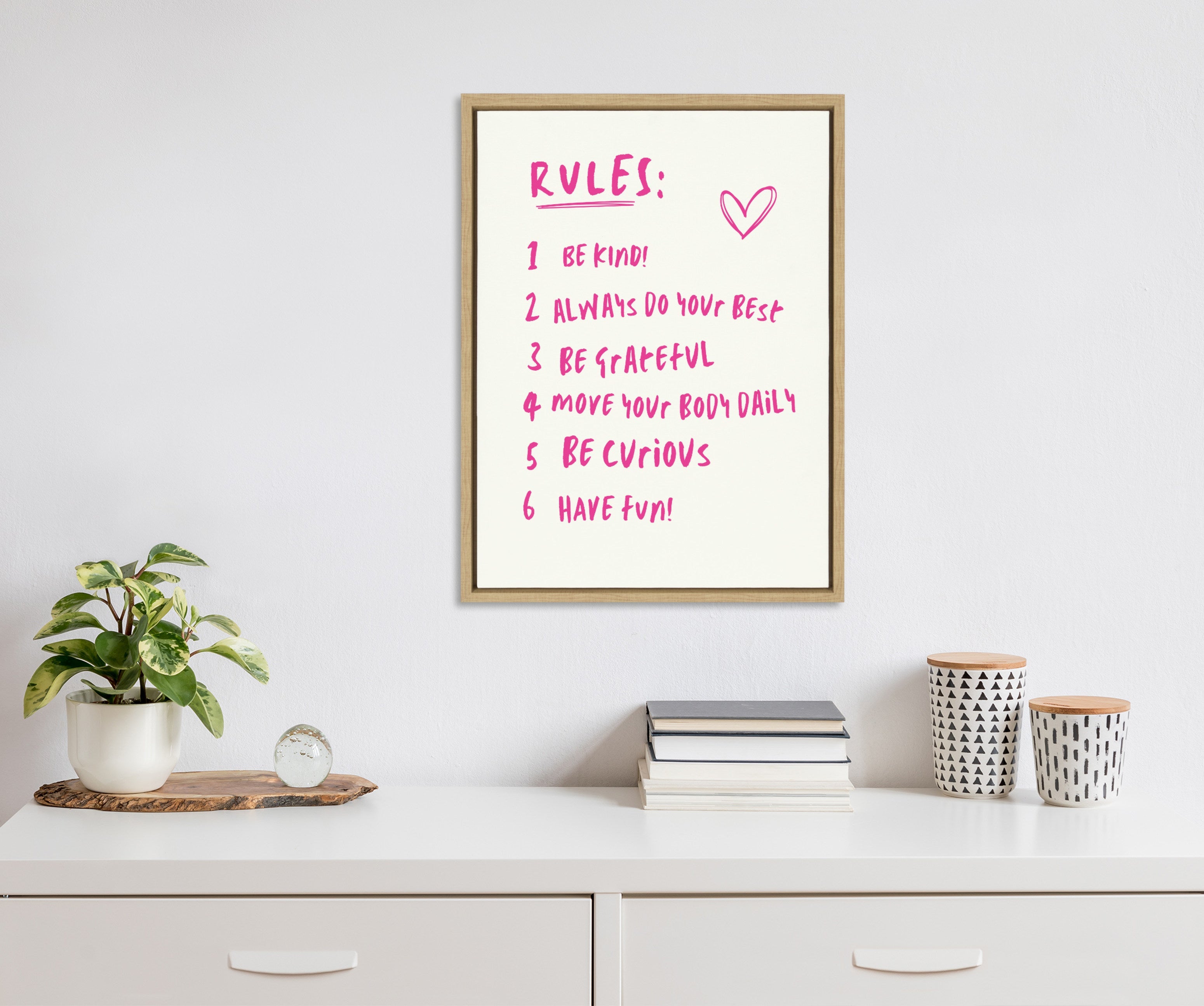 Sylvie House Rules Framed Canvas by Honey Island Studio