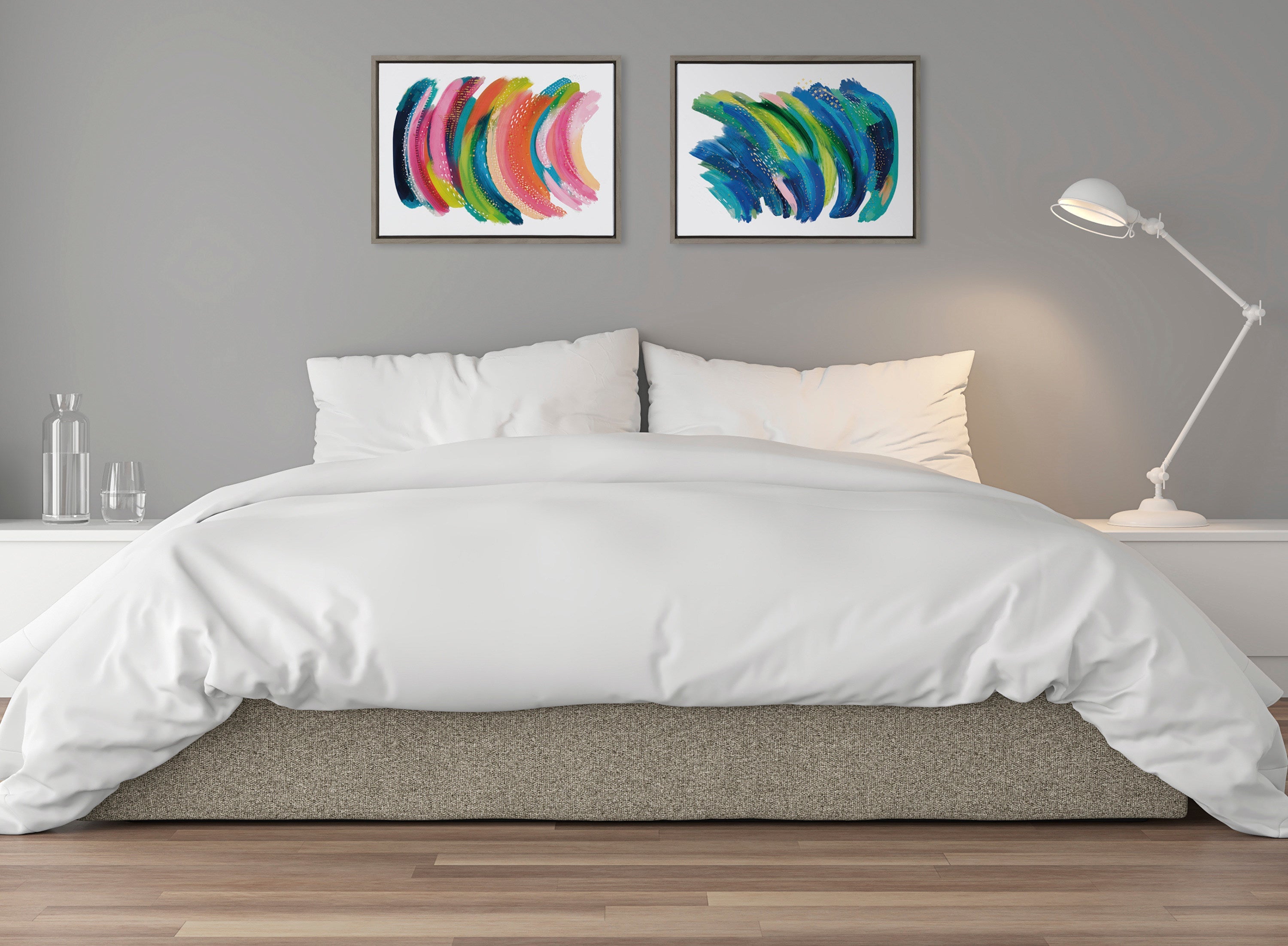 Sylvie Bright Abstract 2 Framed Canvas by kateandlaurel - product image 18 for Resin Society