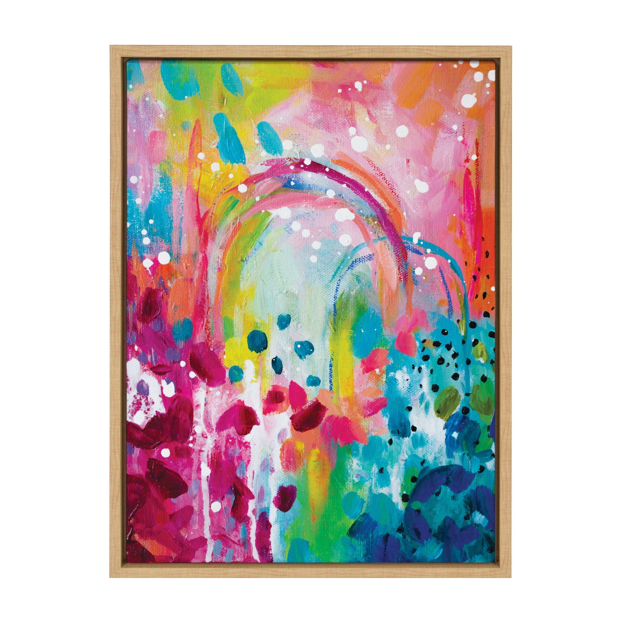 Sylvie Chasing Rainbows Framed Canvas by Rachel Christopoulos by kateandlaurel - main product image for Resin Society