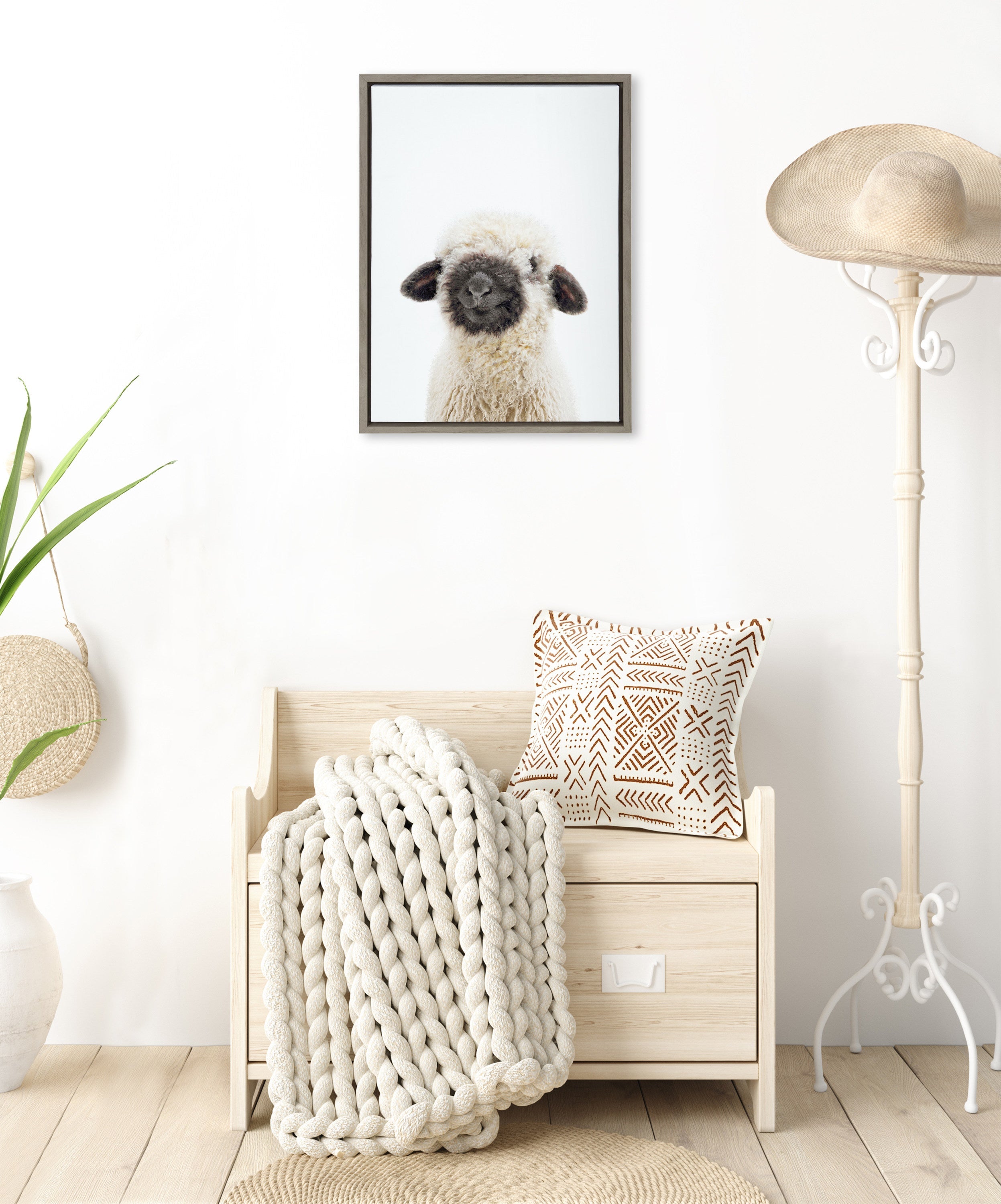 Sylvie Animal Studio Black Nosed Sheep Framed Canvas by Amy Peterson Art Studio