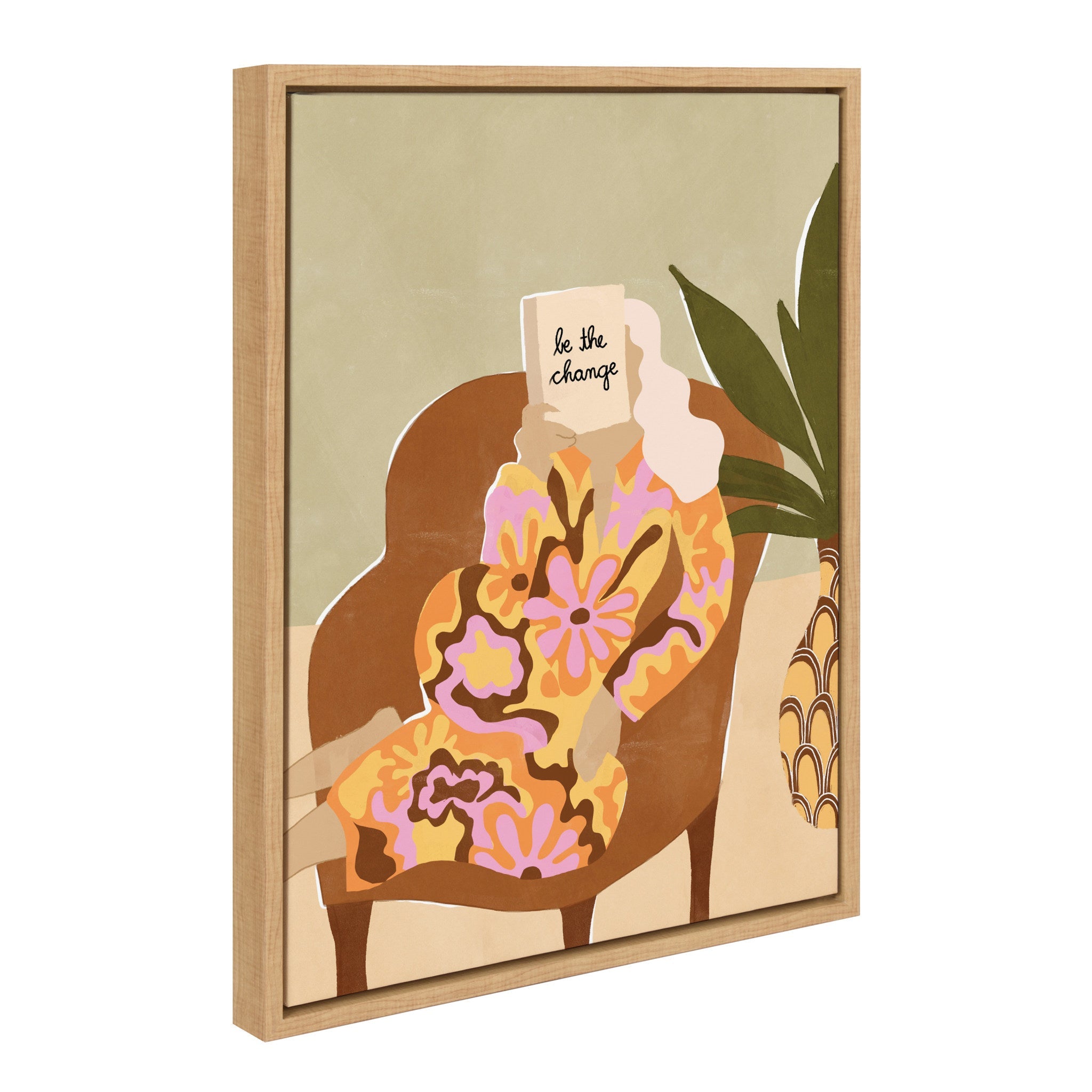 Sylvie Be the Change Framed Canvas by kateandlaurel - product image 2 for Resin Society