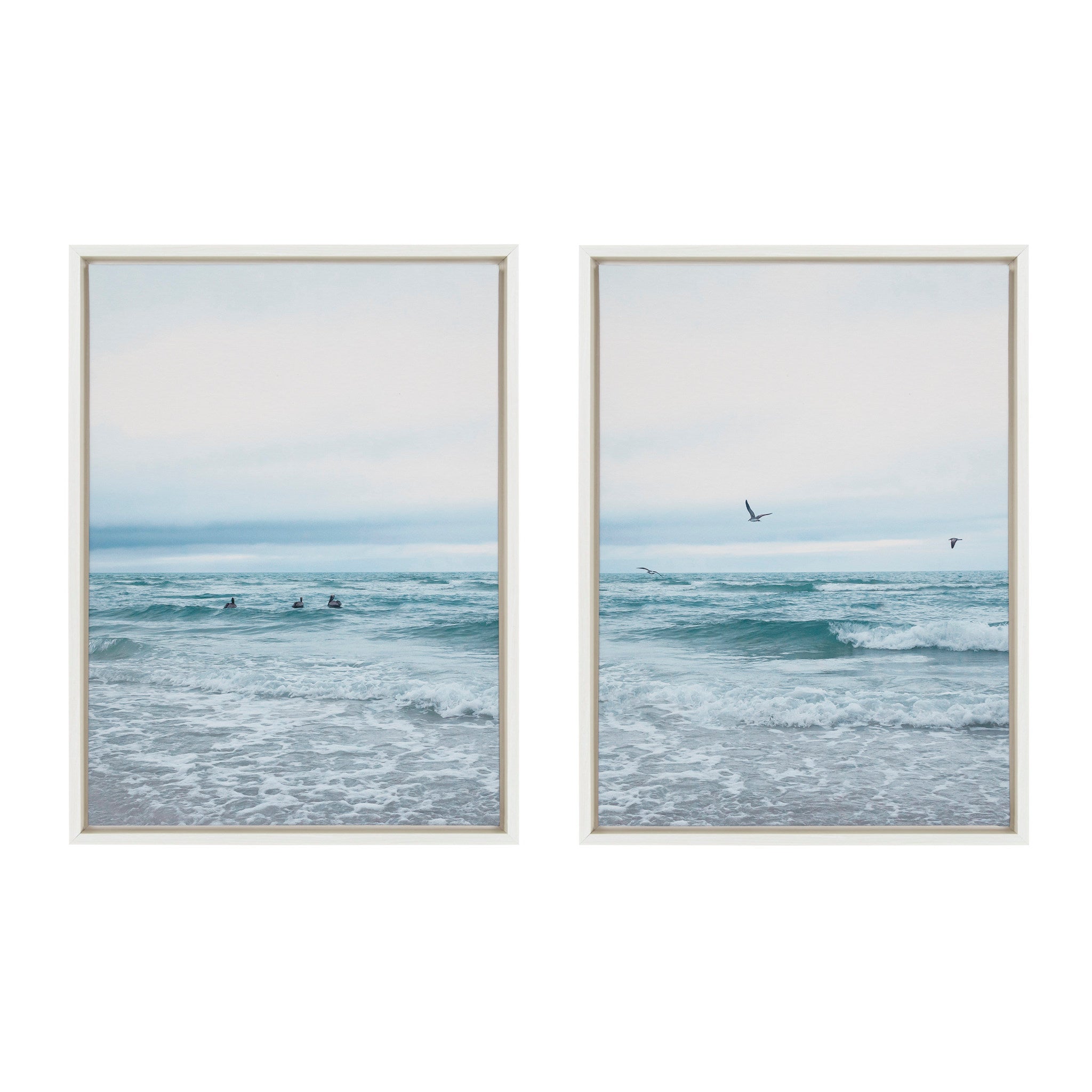 Sylvie Ocean Swim Left and Right Framed Canvas by Stephanie Klatt