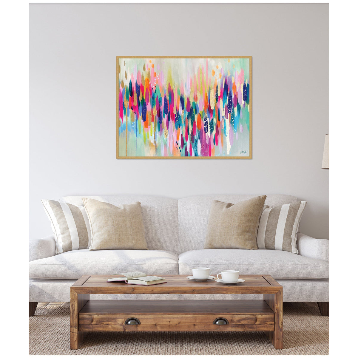 Sylvie Brushstroke 154 Horizontal Framed Canvas by Ettavee