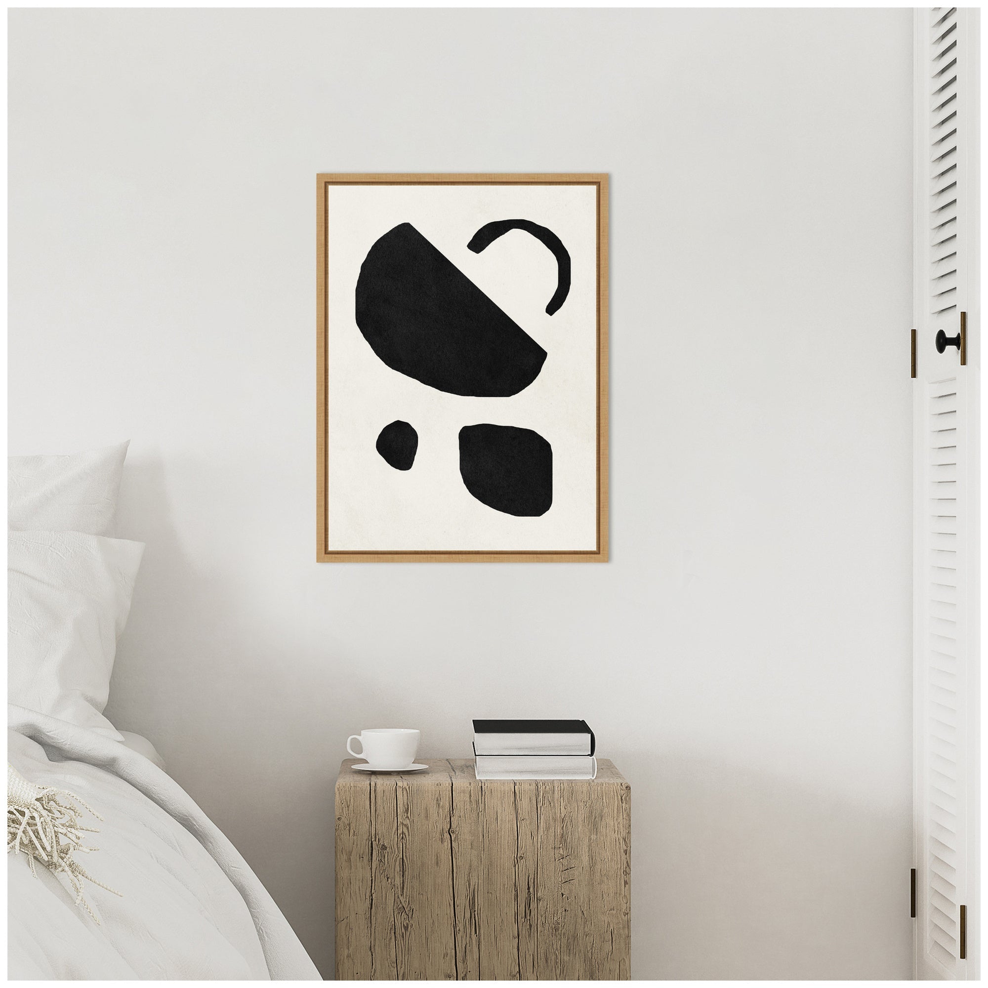 Sylvie Black Geometric Abstract 2 Framed Canvas by July Art Prints