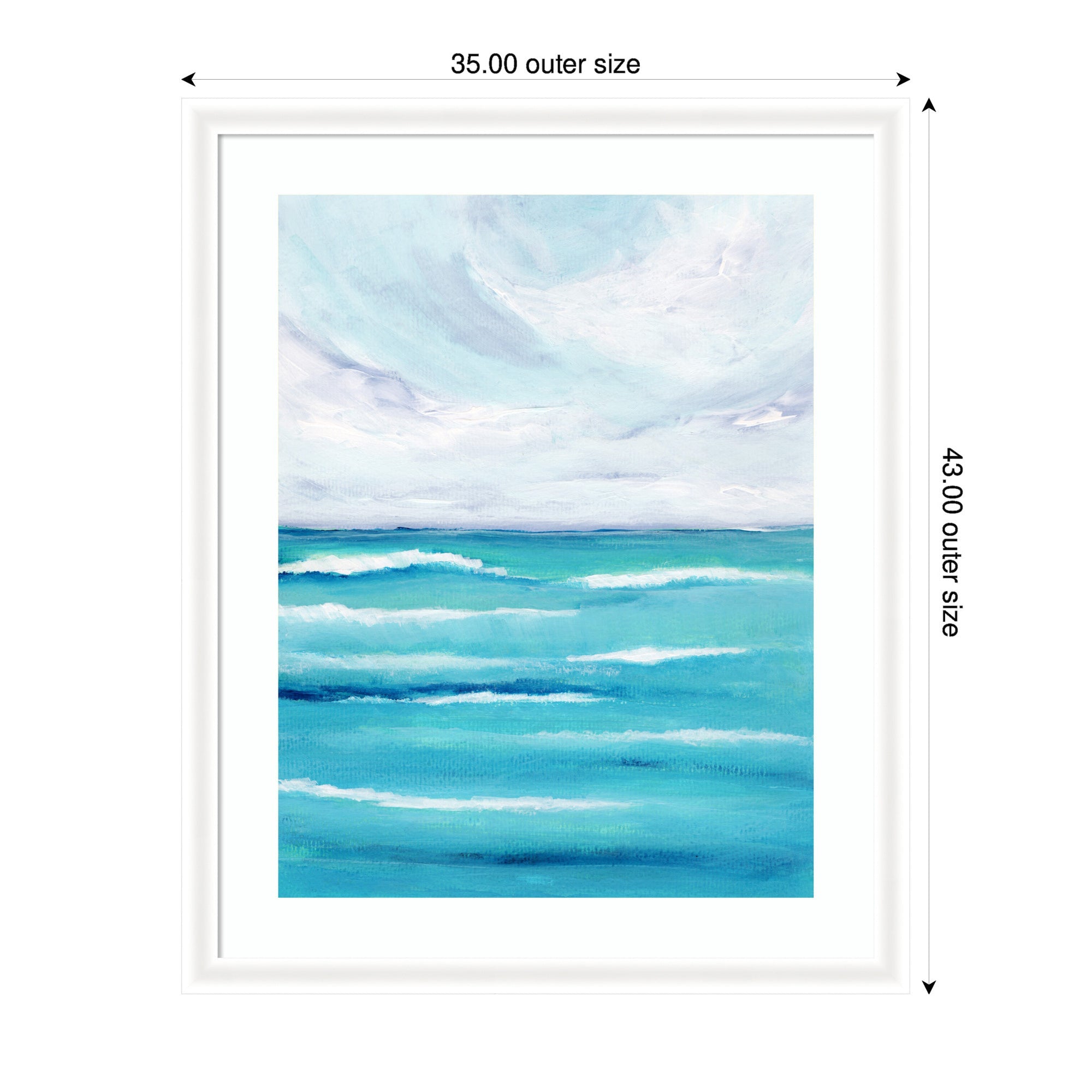 Framed Art Evening Ocean Waves by Nikita Jariwala