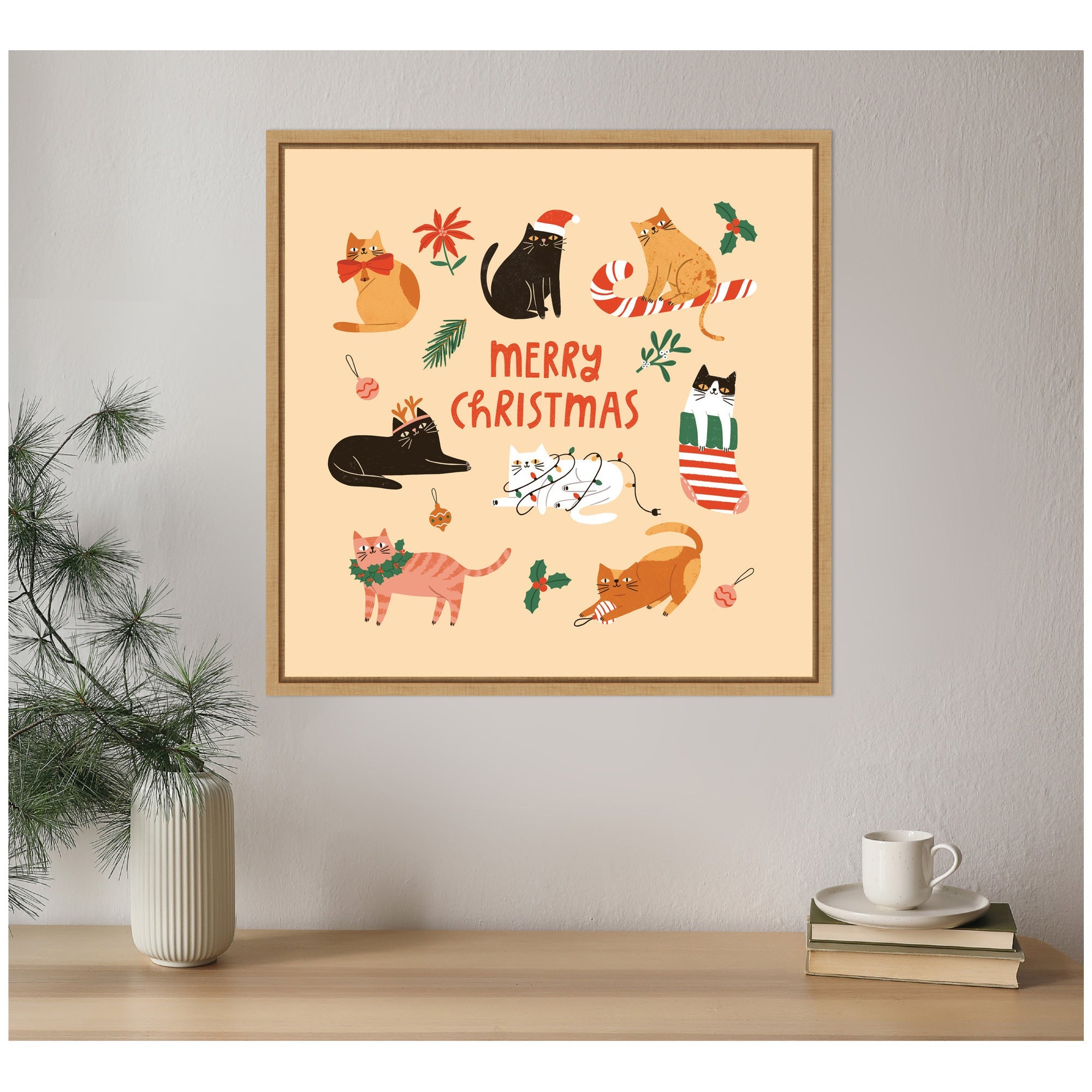 Sylvie Framed Canvas Christmas Cats by Tania Garcia