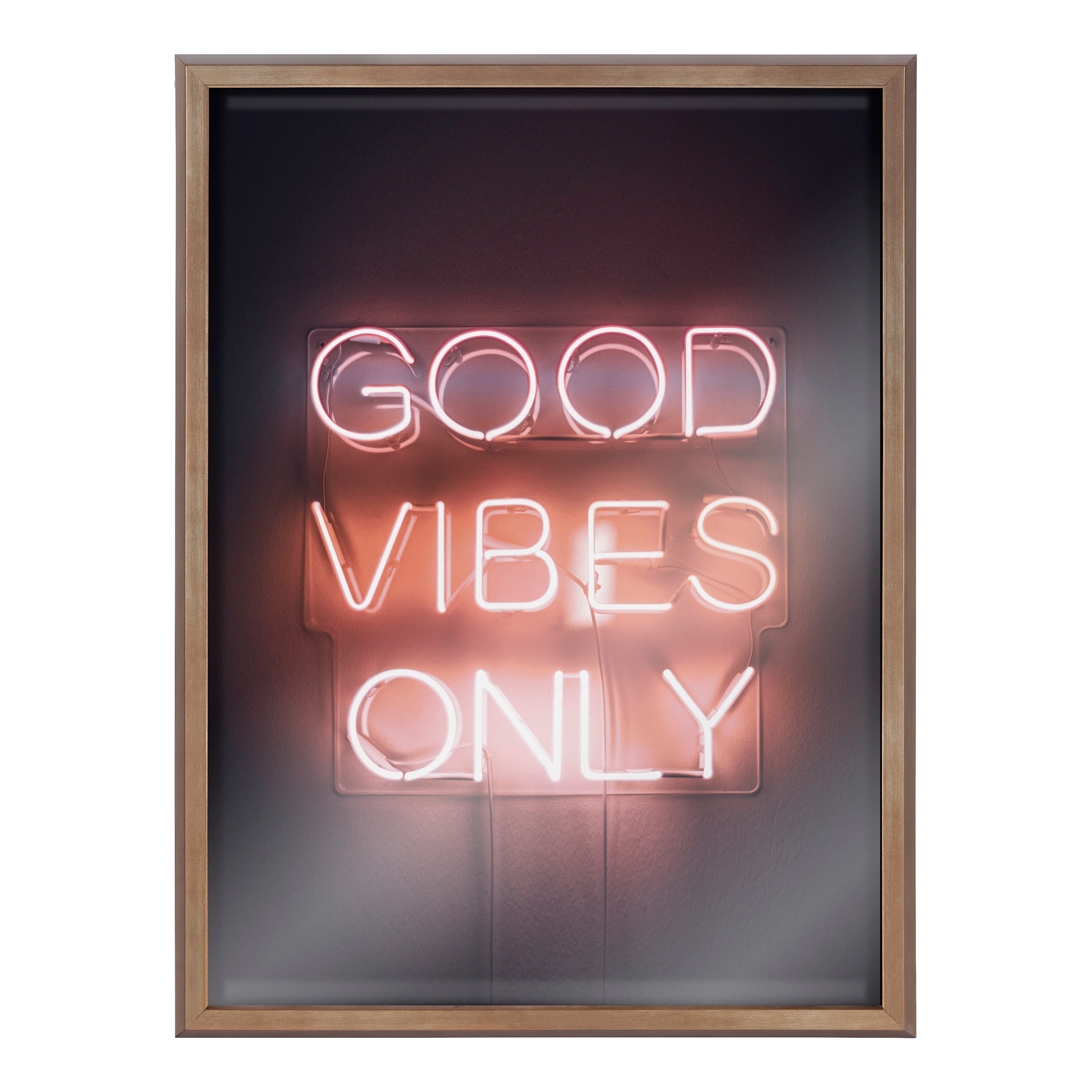 Blake Good Vibes Only Neon Sign Framed Printed Glass by The Creative by kateandlaurel - product image 2 for Resin Society
