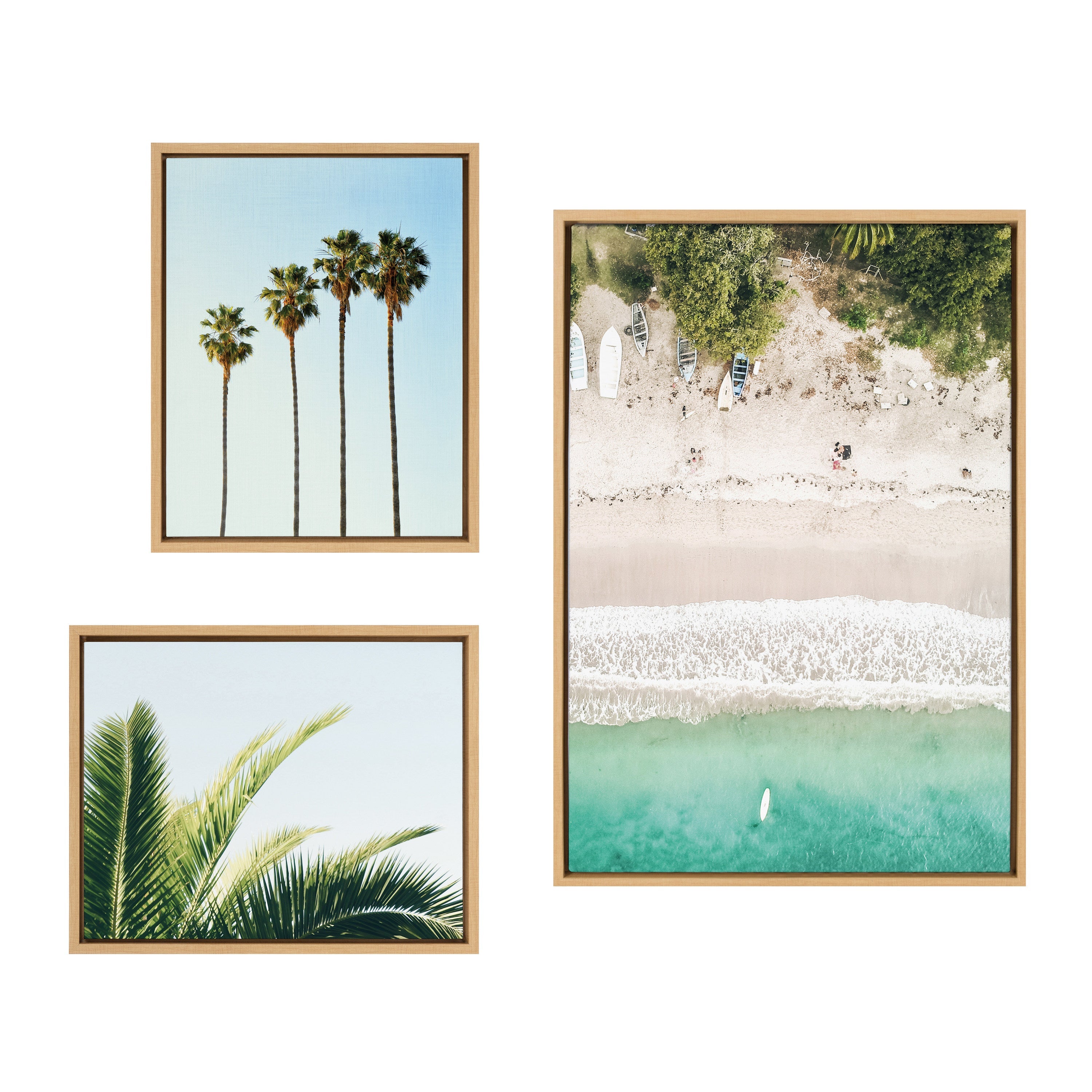 Sylvie Tropical Beach Framed Canvas Set by kateandlaurel - product image 19 for Resin Society