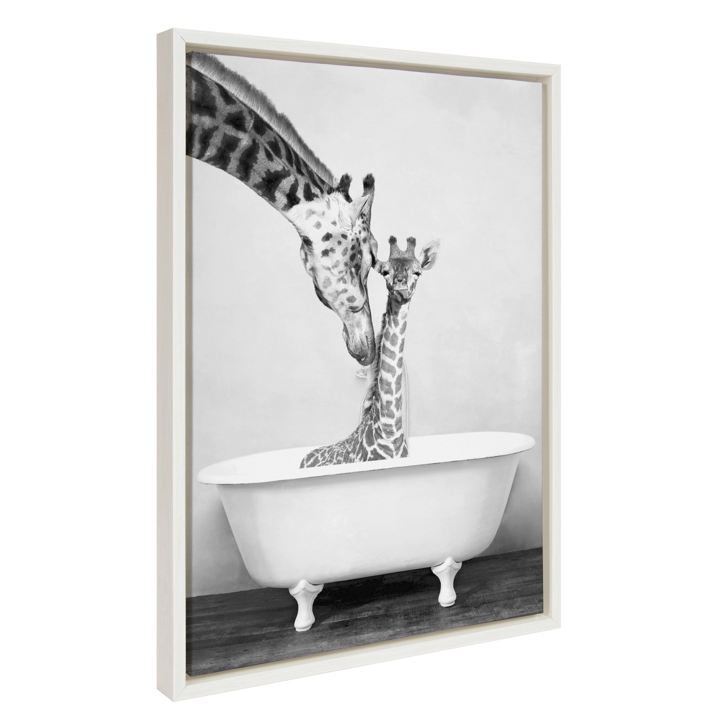 Sylvie Giraffe In Tub Framed Canvas by kateandlaurel - product image 12 for Resin Society