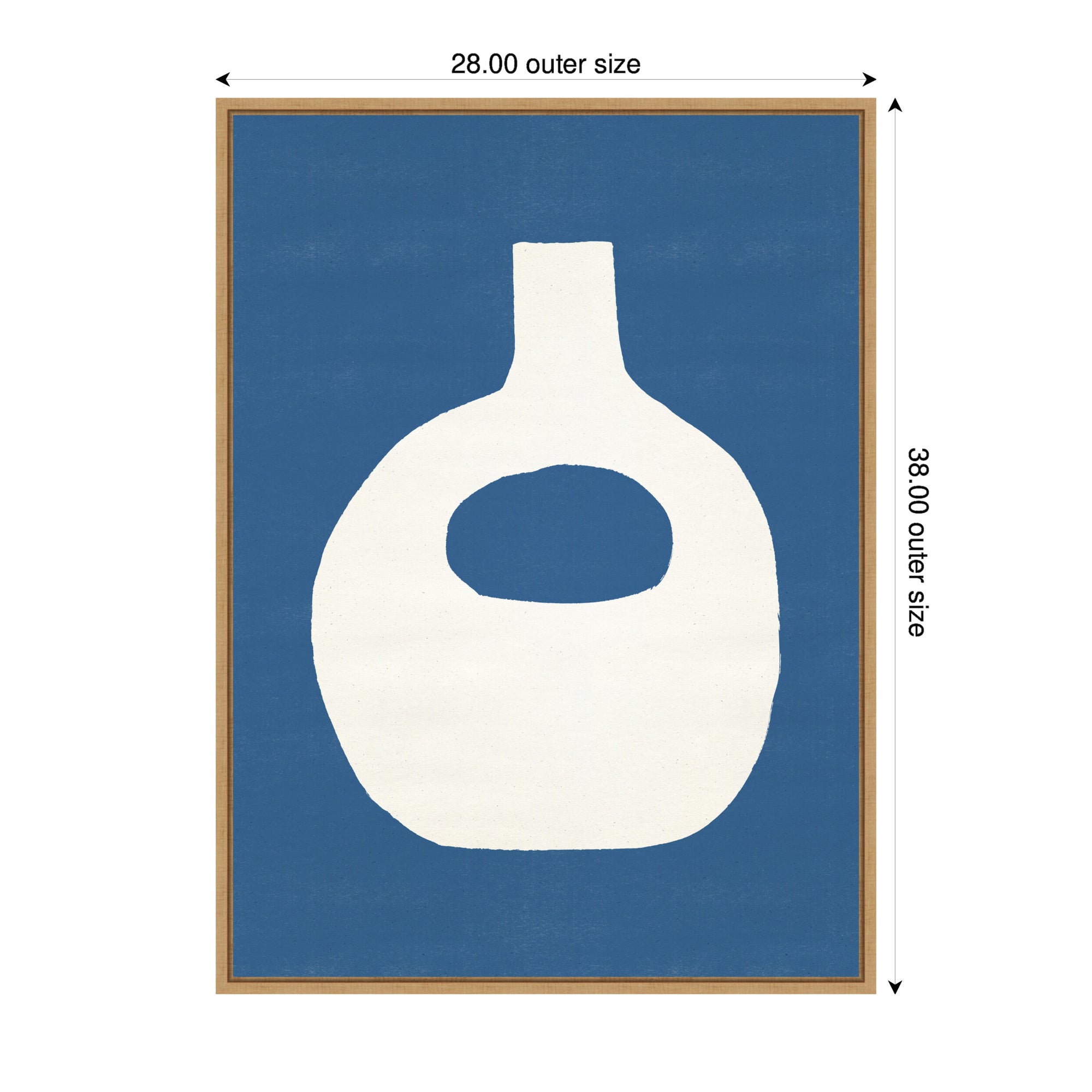 Sylvie Ceramic Blue Beige 3 Framed Canvas by Rocket Jack