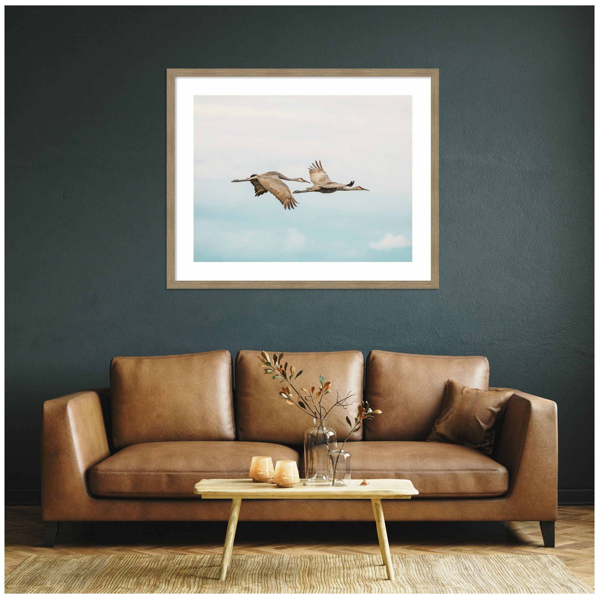 Cranes Flying by Emiko and Mark Franzen F2 Images Framed Wall Art Print