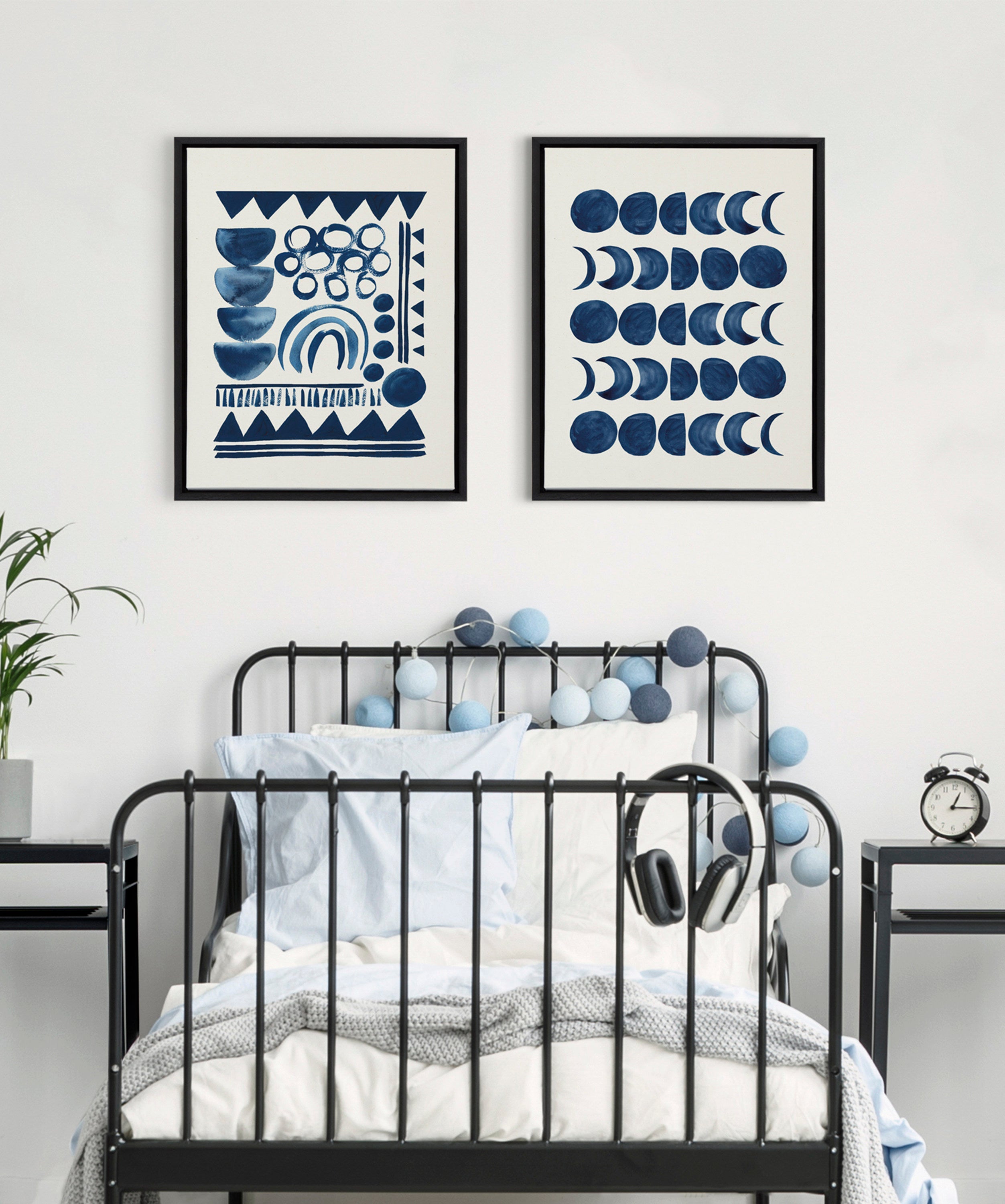 Sylvie Moon Phases Framed Canvas