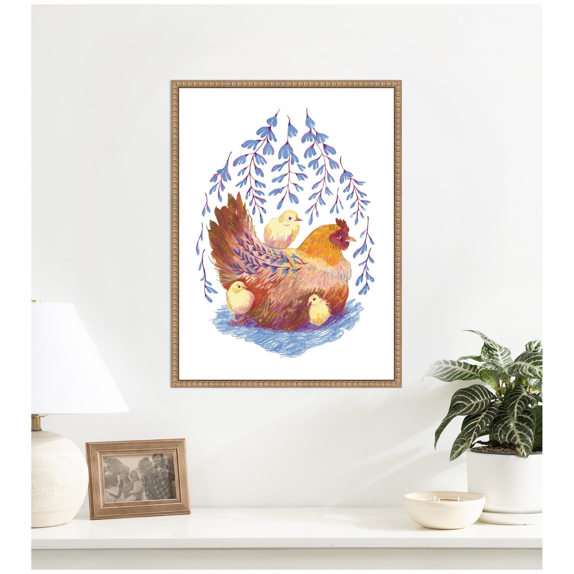 Whisteria Hen by Lucia Gianello Framed Canvas Wall Art Print