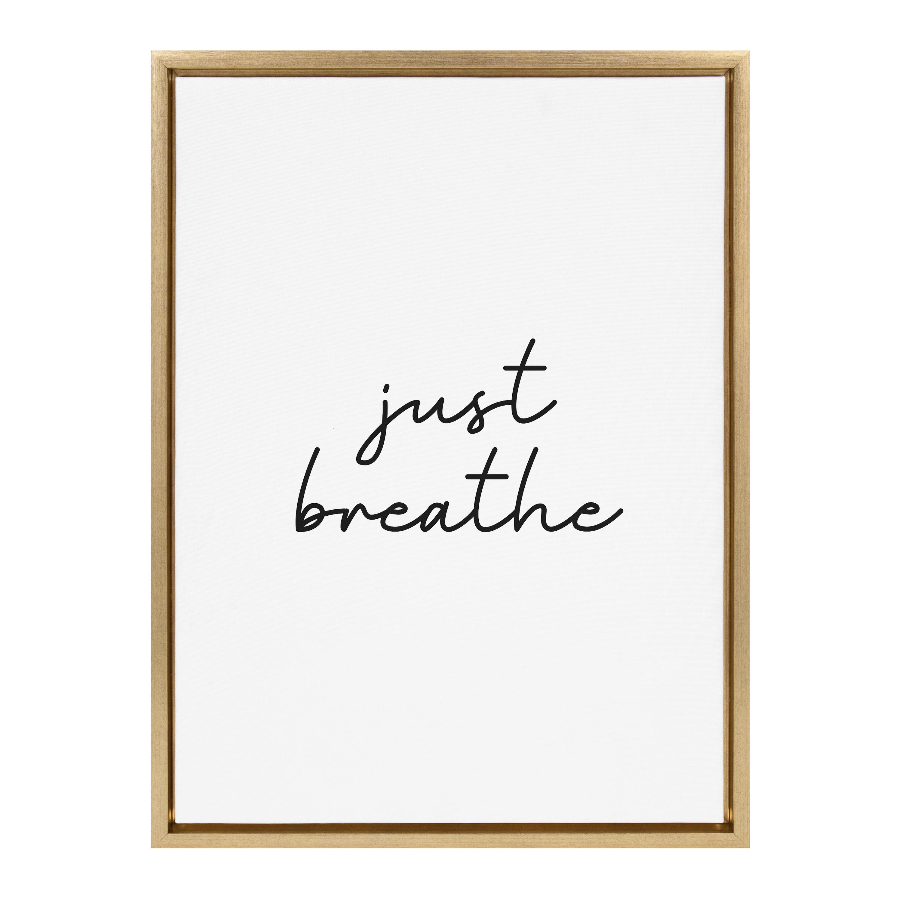 Sylvie Just Breathe BW Framed Canvas by kateandlaurel - product image 2 for Resin Society