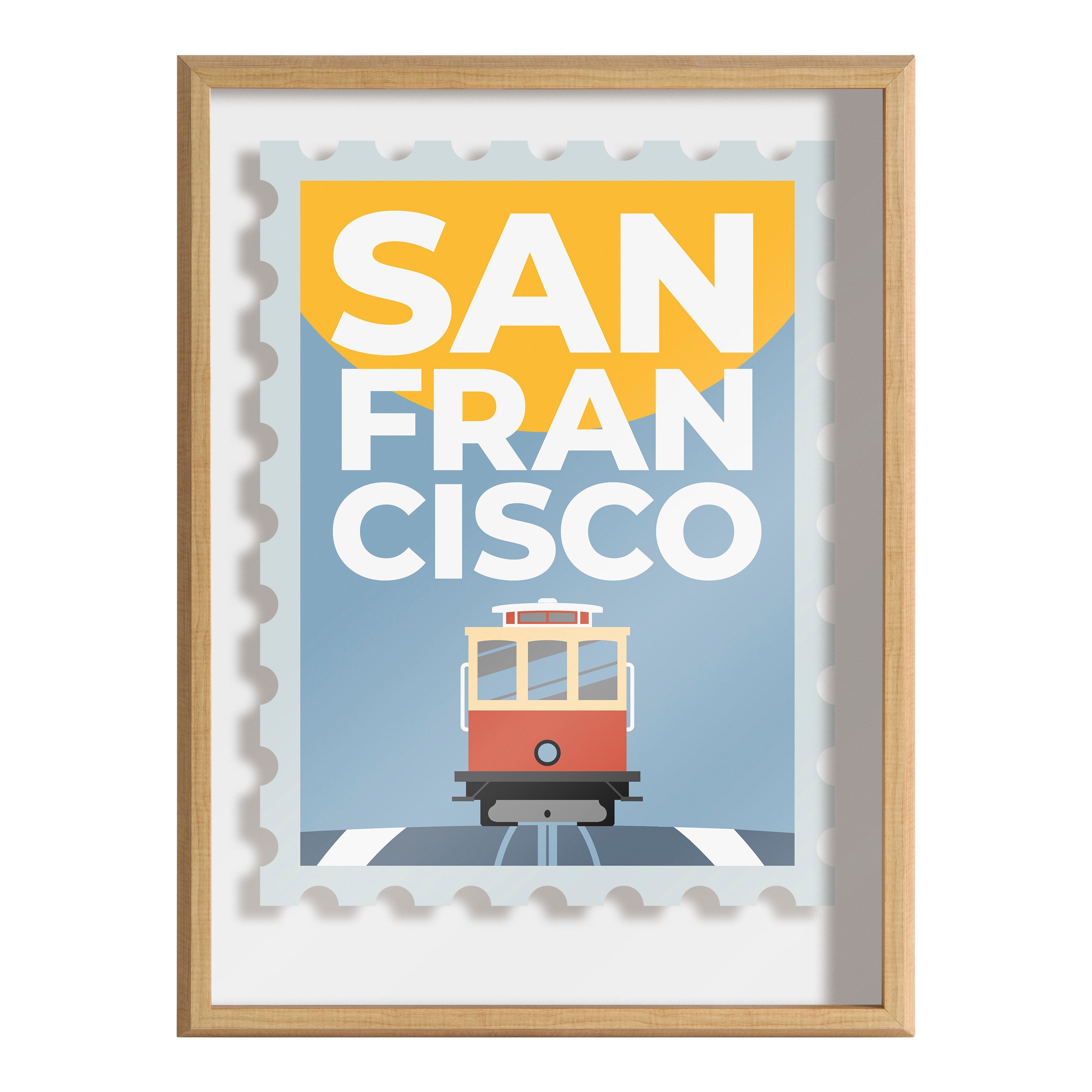 Blake Stamp San Fran Framed Printed Glass by Rocket Jack by kateandlaurel - product image 2 for Resin Society