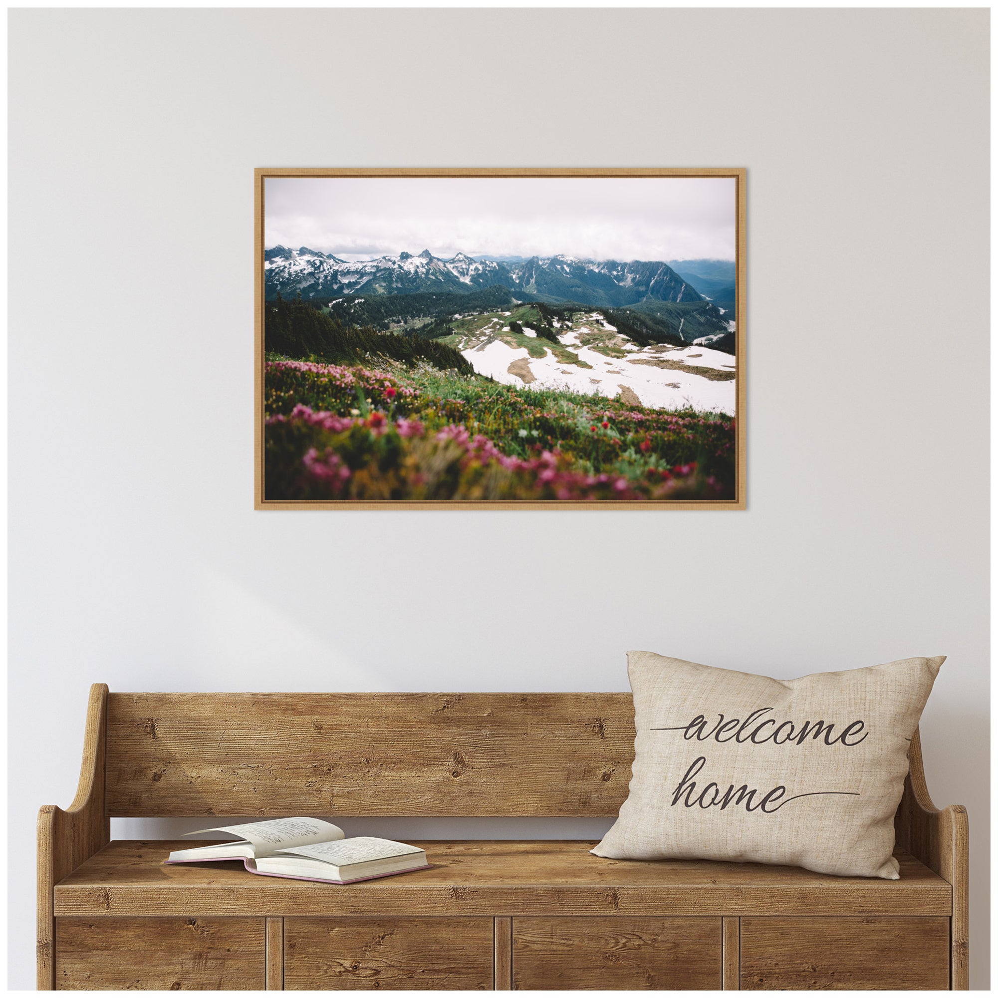 Sylvie Snow Covered Mountain Landscape Framed Canvas by Patricia Hasz