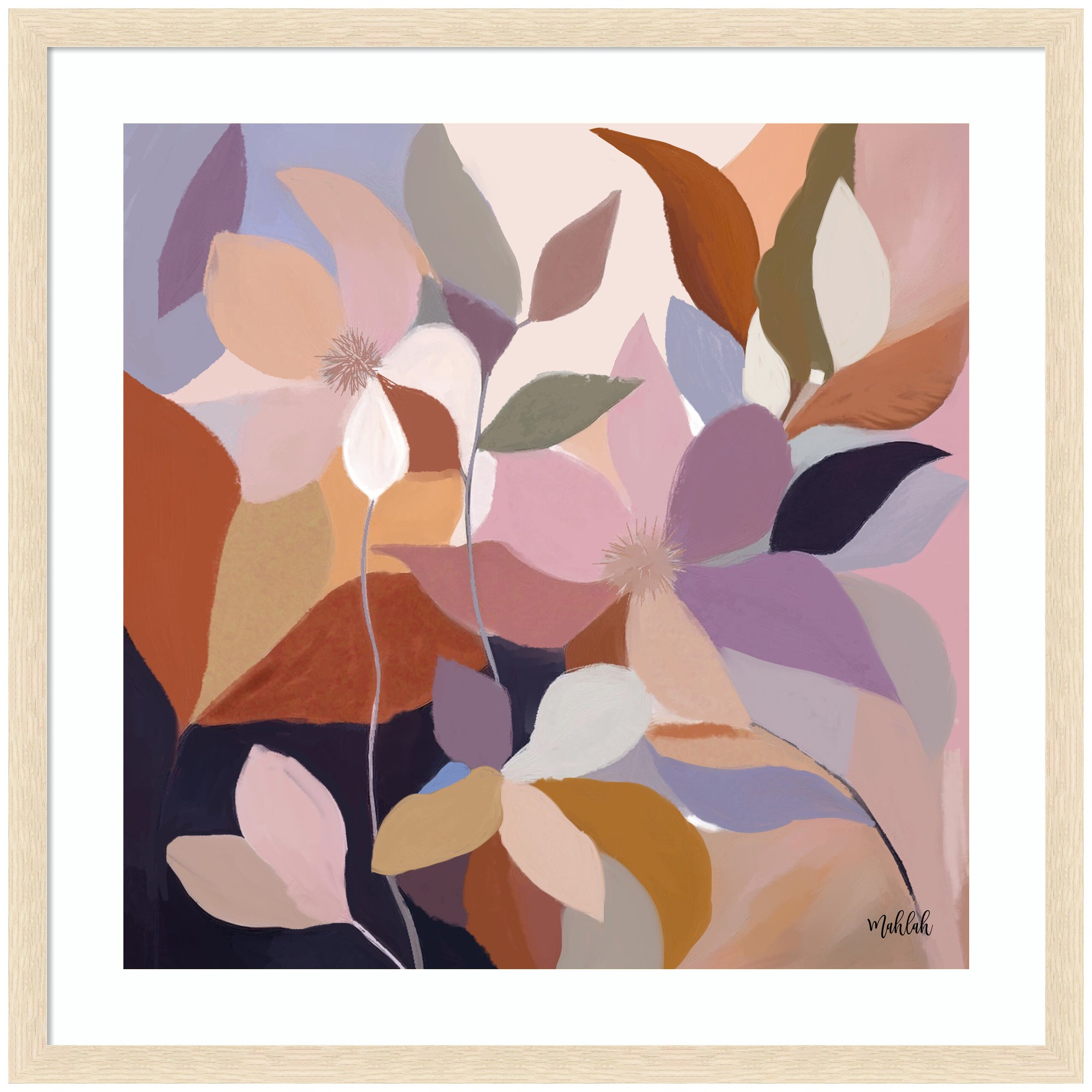 Framed Art Azure leaves by Inkheart Designs by kateandlaurel