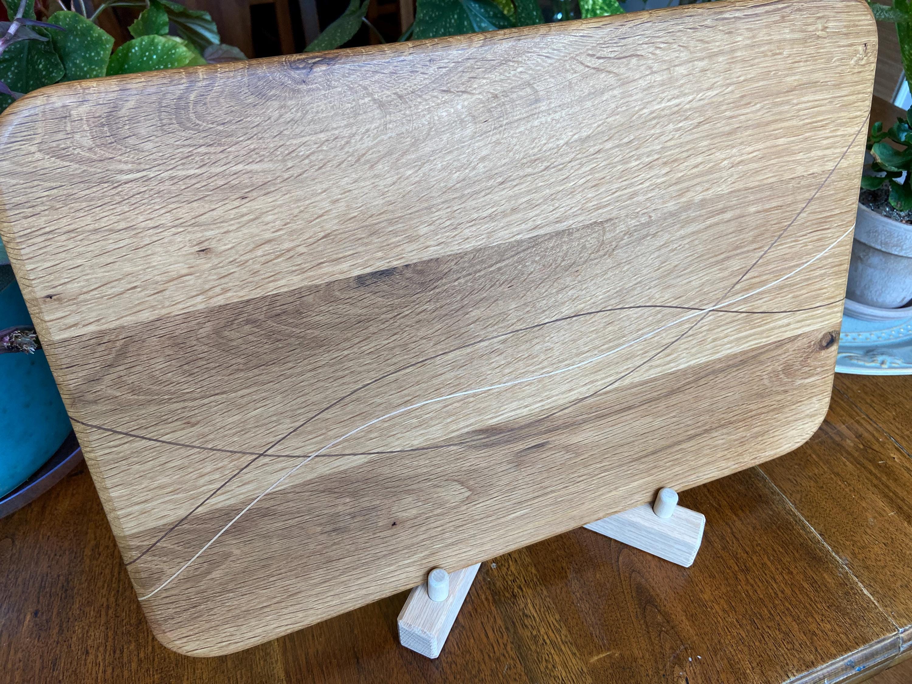 Handcrafted White Oak Charcuterie Board with Peruvian Walnut and Cherry decorative banding