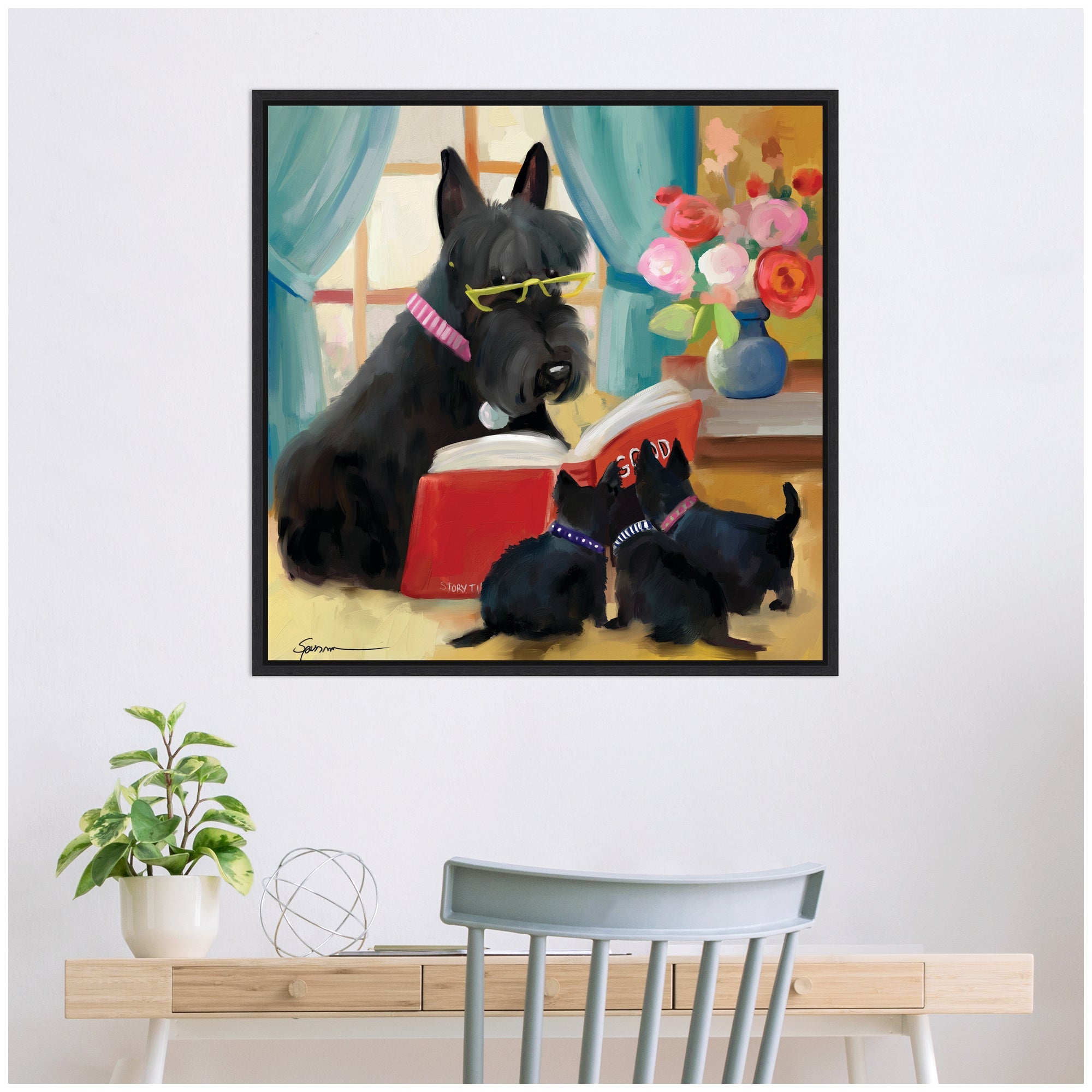 Sylvie Story Hour Framed Canvas by Mary Sparrow