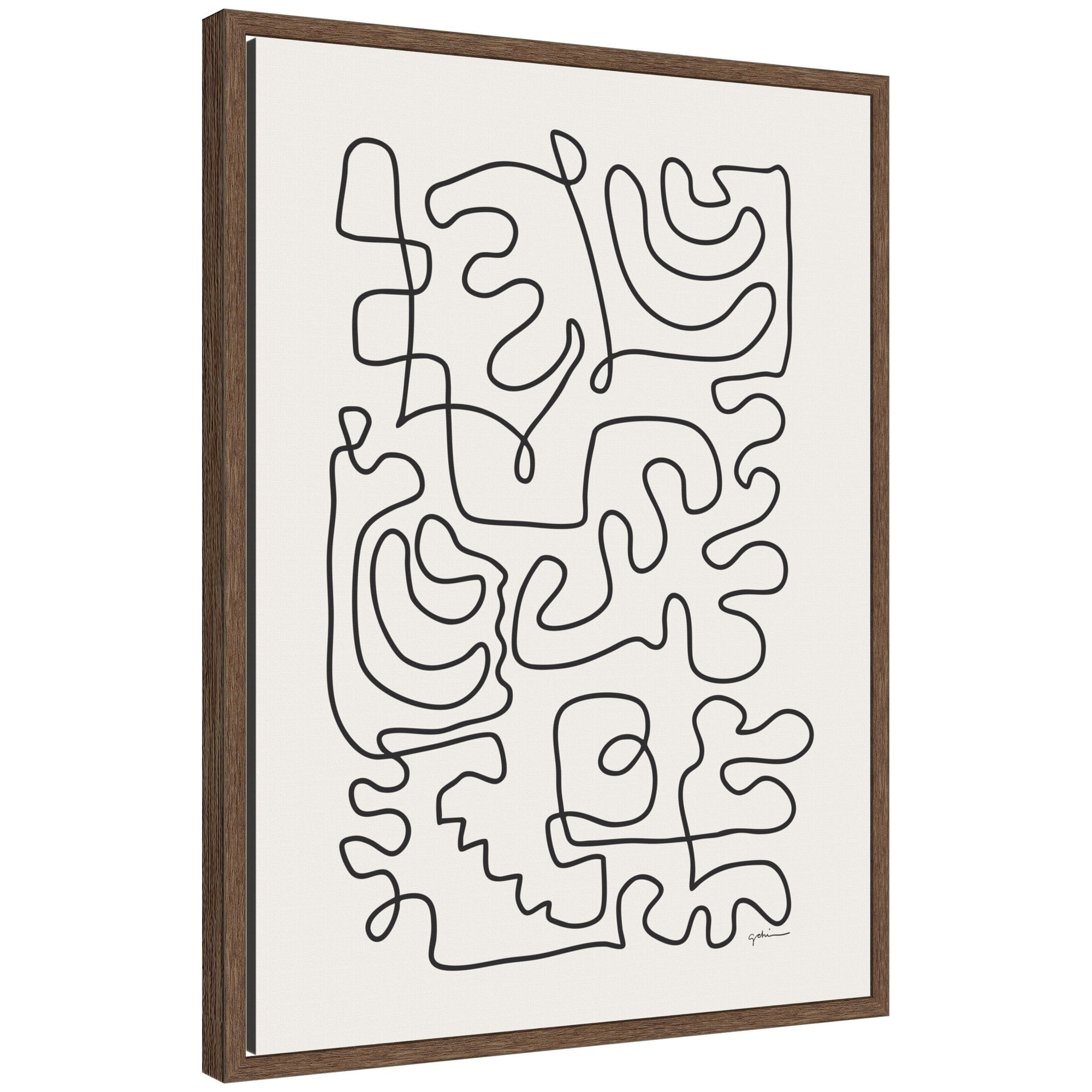 Connected Lines by Gabrielly Guedes Framed Canvas Wall Art Print