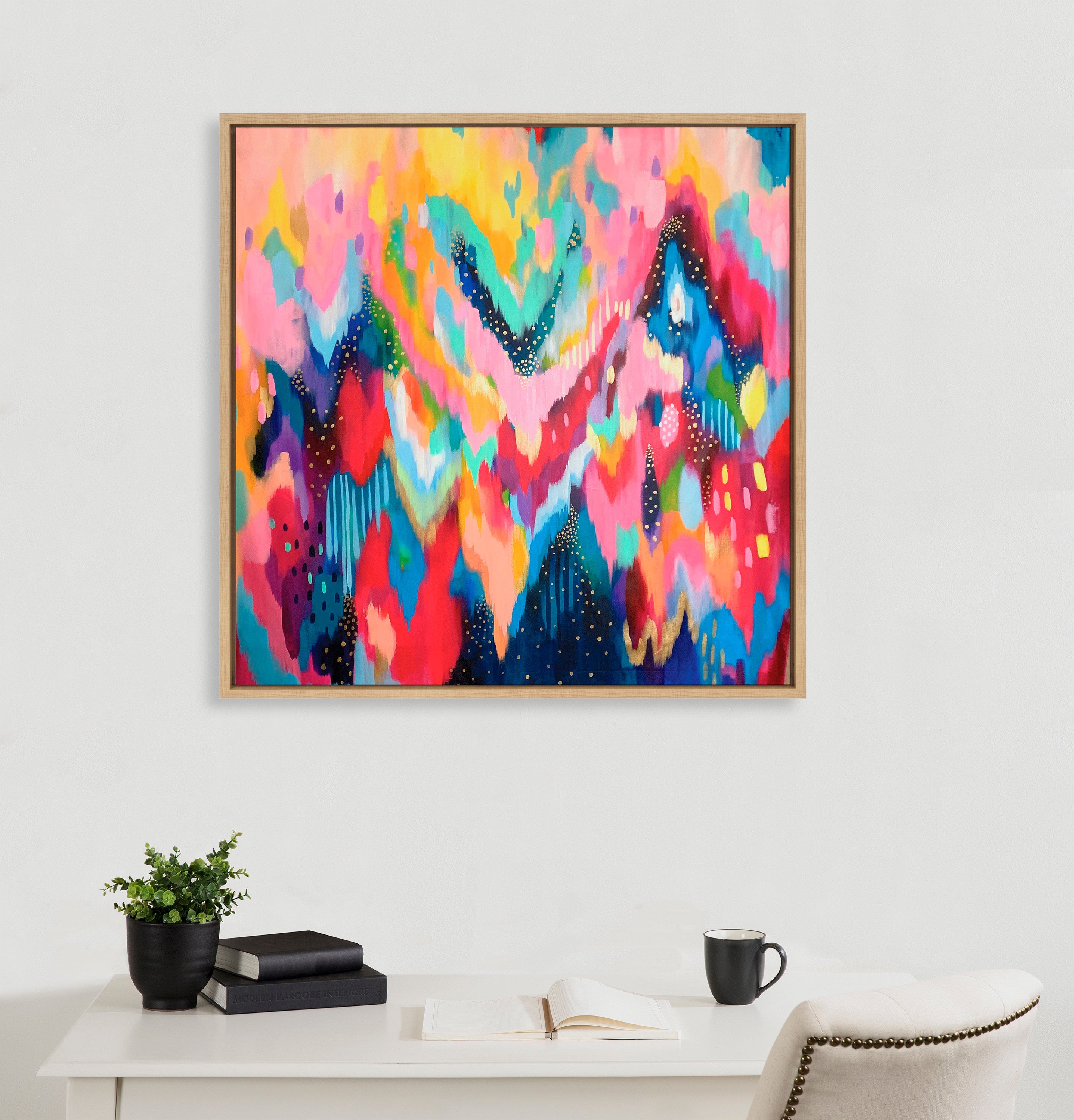 Sylvie EV Brushstroke 100 Framed Canvas by kateandlaurel - product image 16 for Resin Society