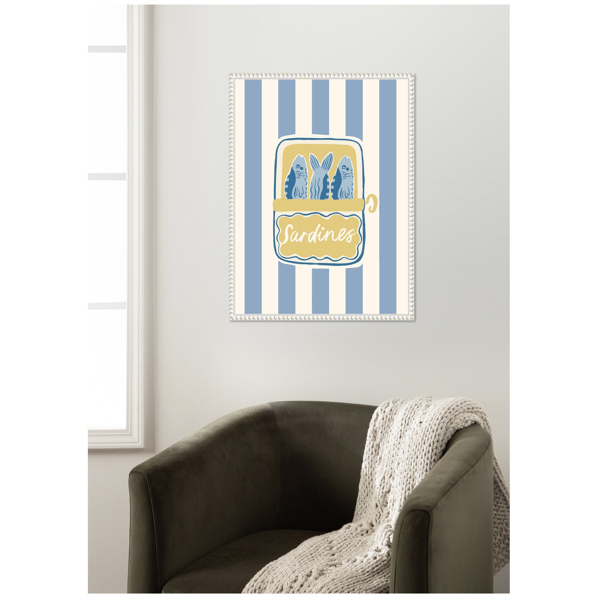 Coastal Sardines by Aislinn Simmonds Duchess Plum Framed Canvas Wall Art Print